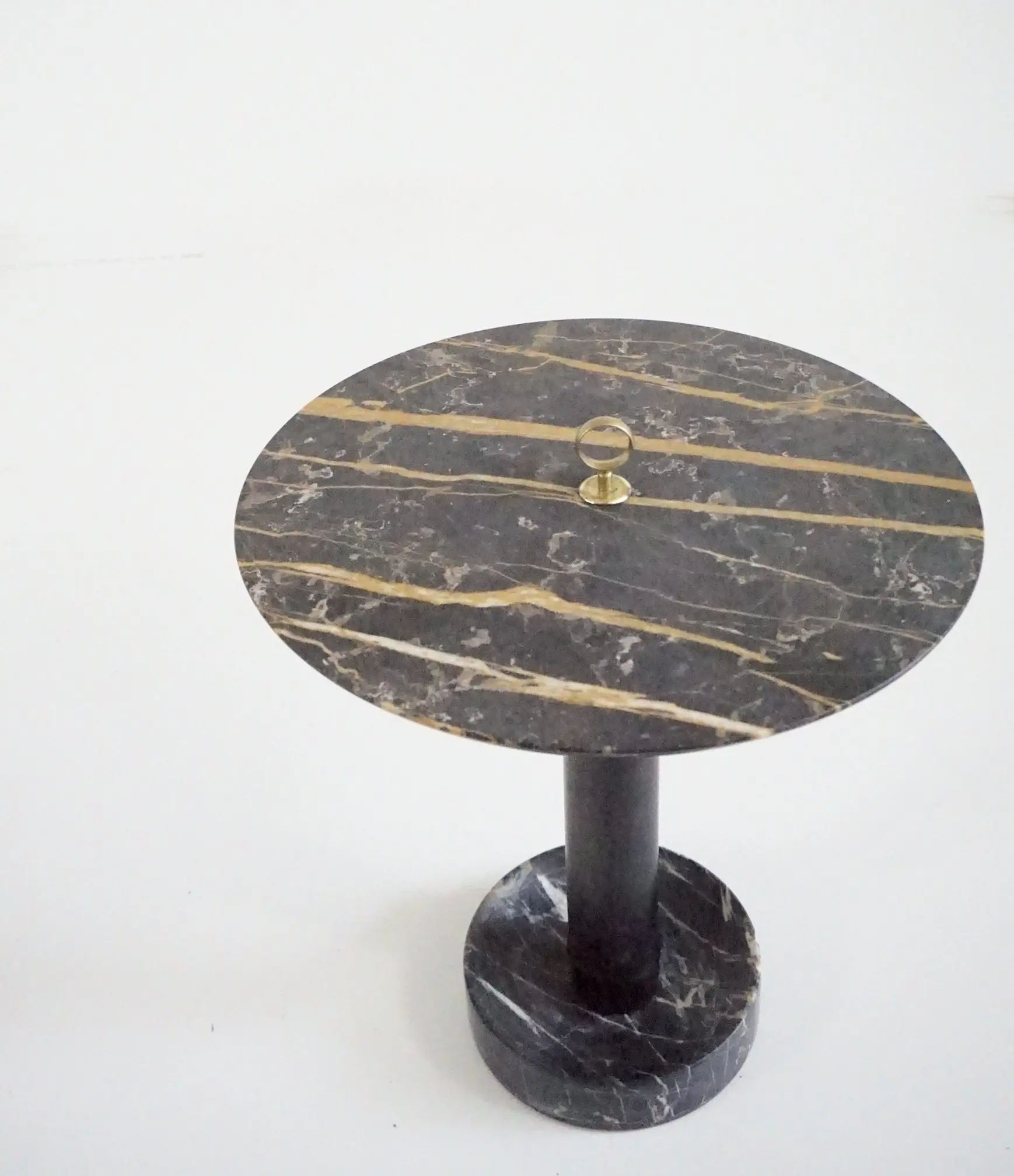 Round Gueridon Side Table marble, bamboo and brass, C-NOIRE, Lorenzo Ciompi 2025 — photo 10