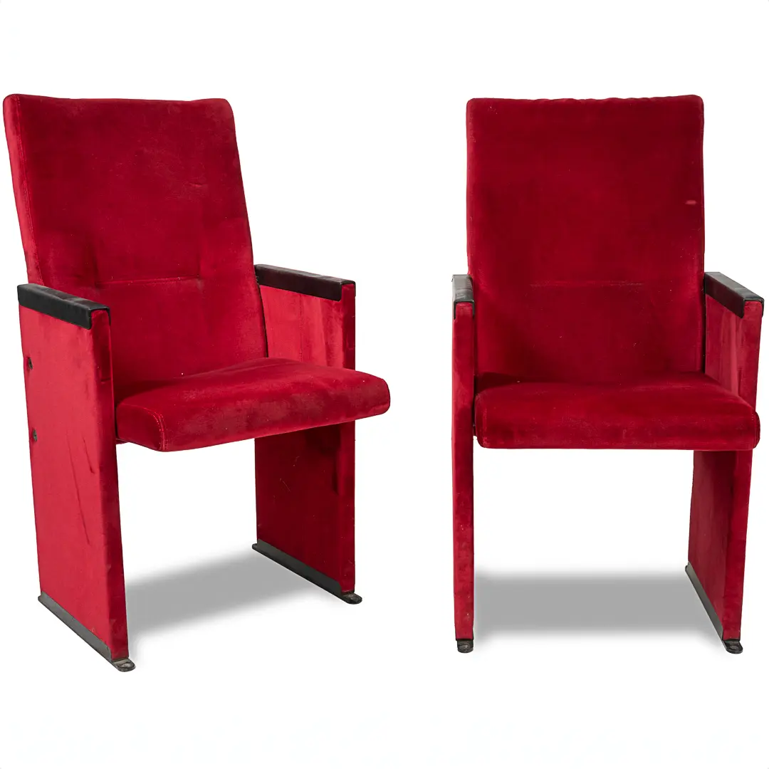 Set of 12 Red Velvet Carlo Scarpa Theatre Chairs, from the Auditorium Roma, 1960 — photo 4