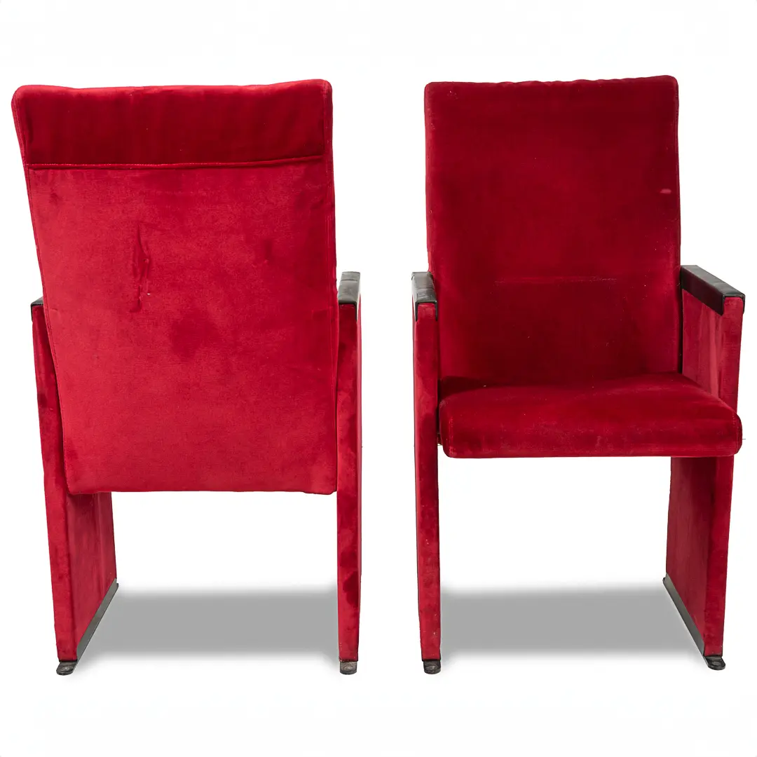 Set of 12 Red Velvet Carlo Scarpa Theatre Chairs, from the Auditorium Roma, 1960 — photo 6