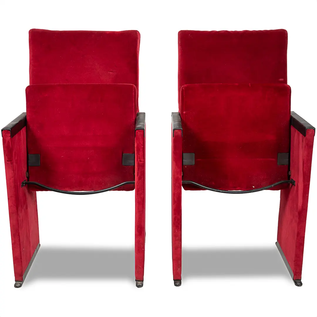 Set of 12 Red Velvet Carlo Scarpa Theatre Chairs, from the Auditorium Roma, 1960 — photo 5