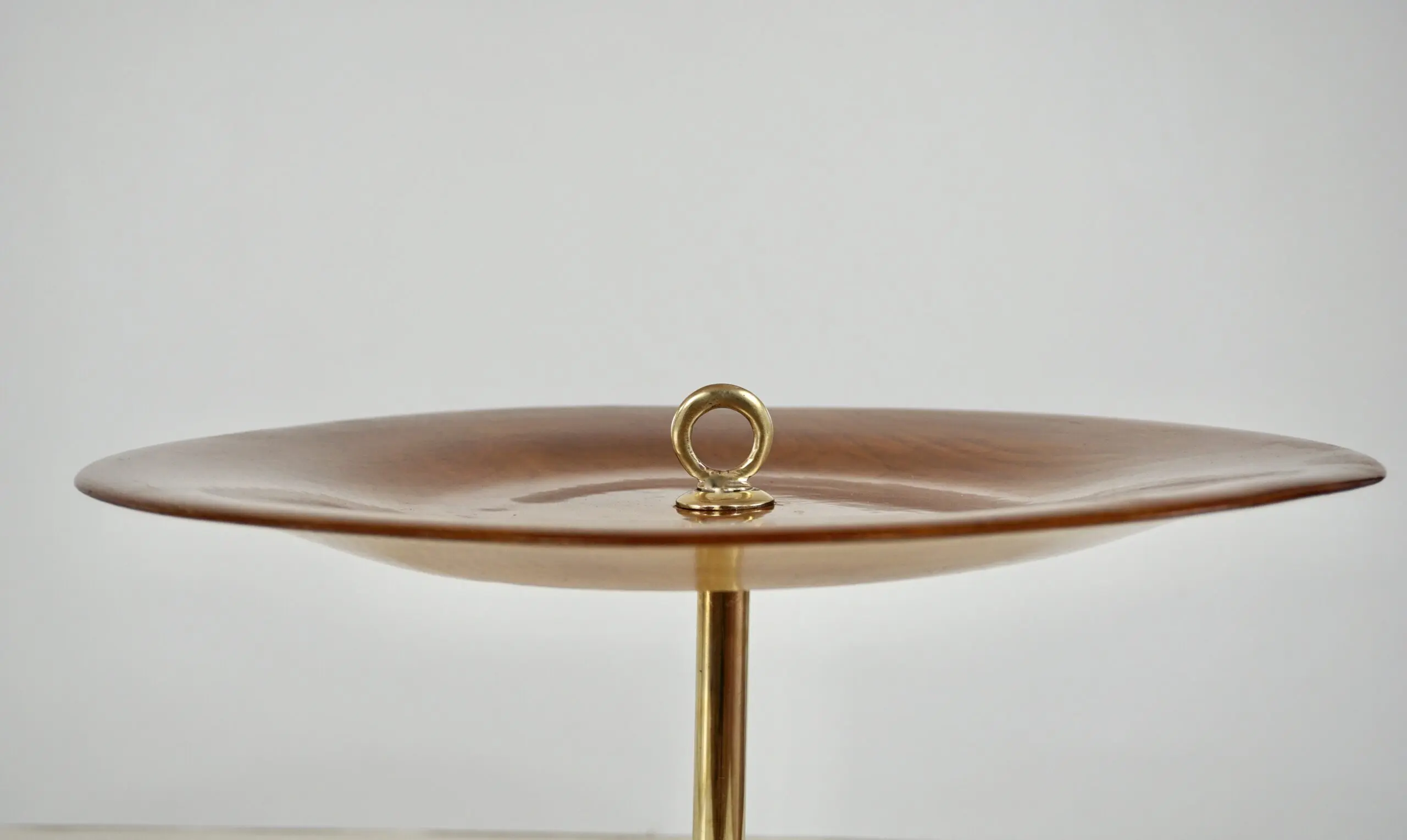 round occasional side table, ash, brass and marble C5 Lorenzo Ciompi, 2025 — image 2