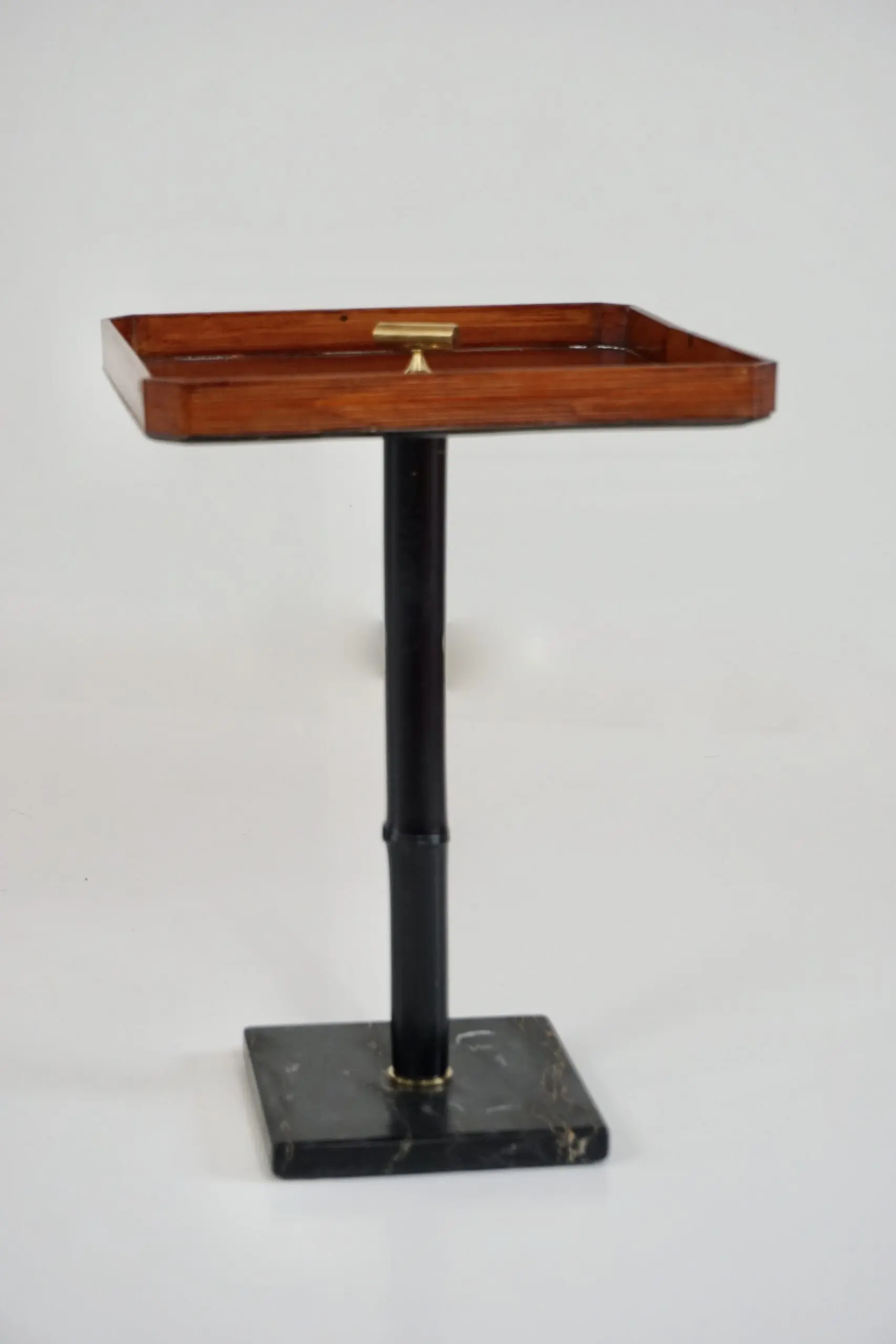 squared  gueridon side table marble, bamboo, wood, brass, C-NOIRE 2 L. Ciompi 25 — image 3