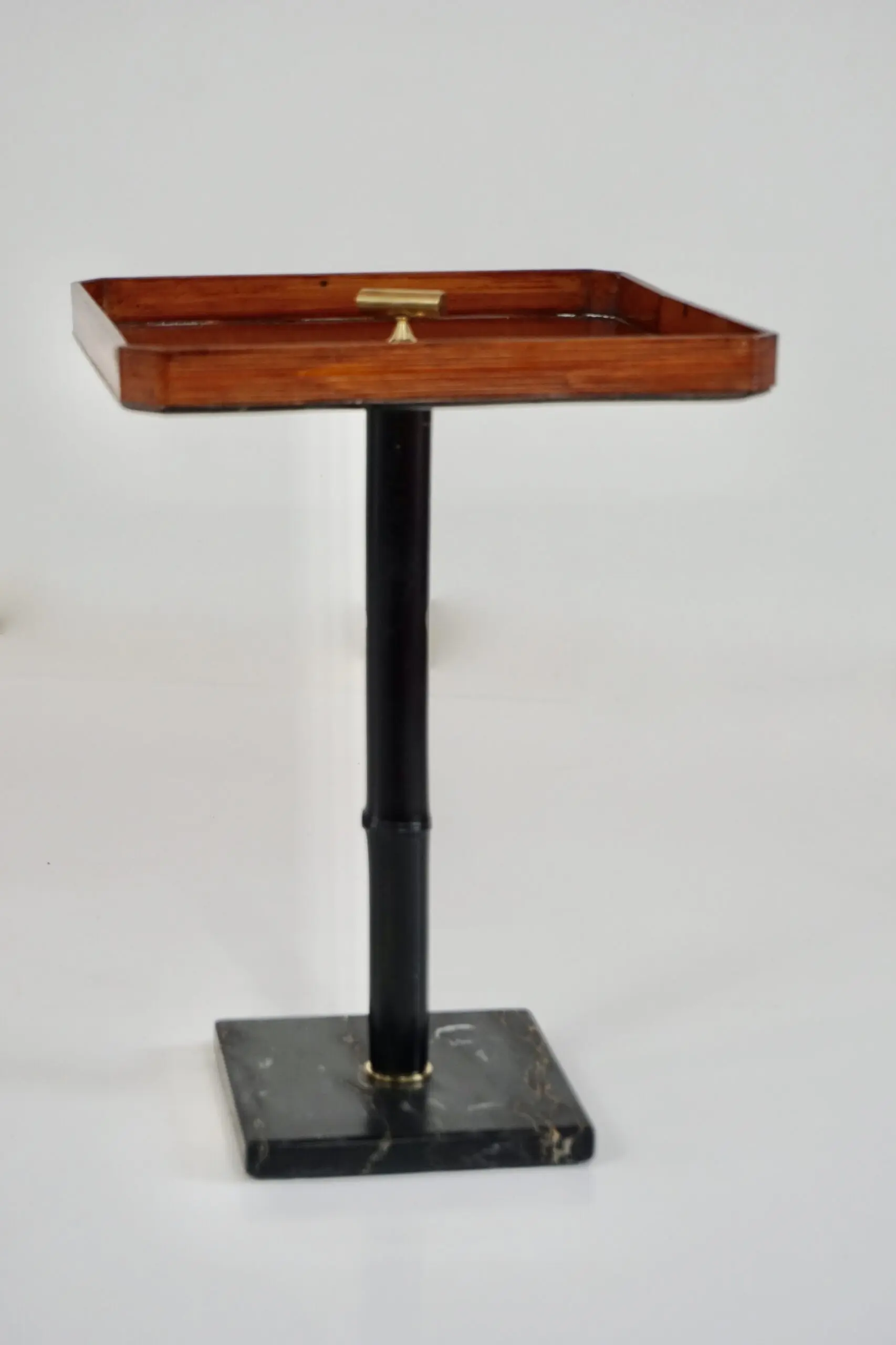 squared  gueridon side table marble, bamboo, wood, brass, C-NOIRE 2 L. Ciompi 25 — photo 4