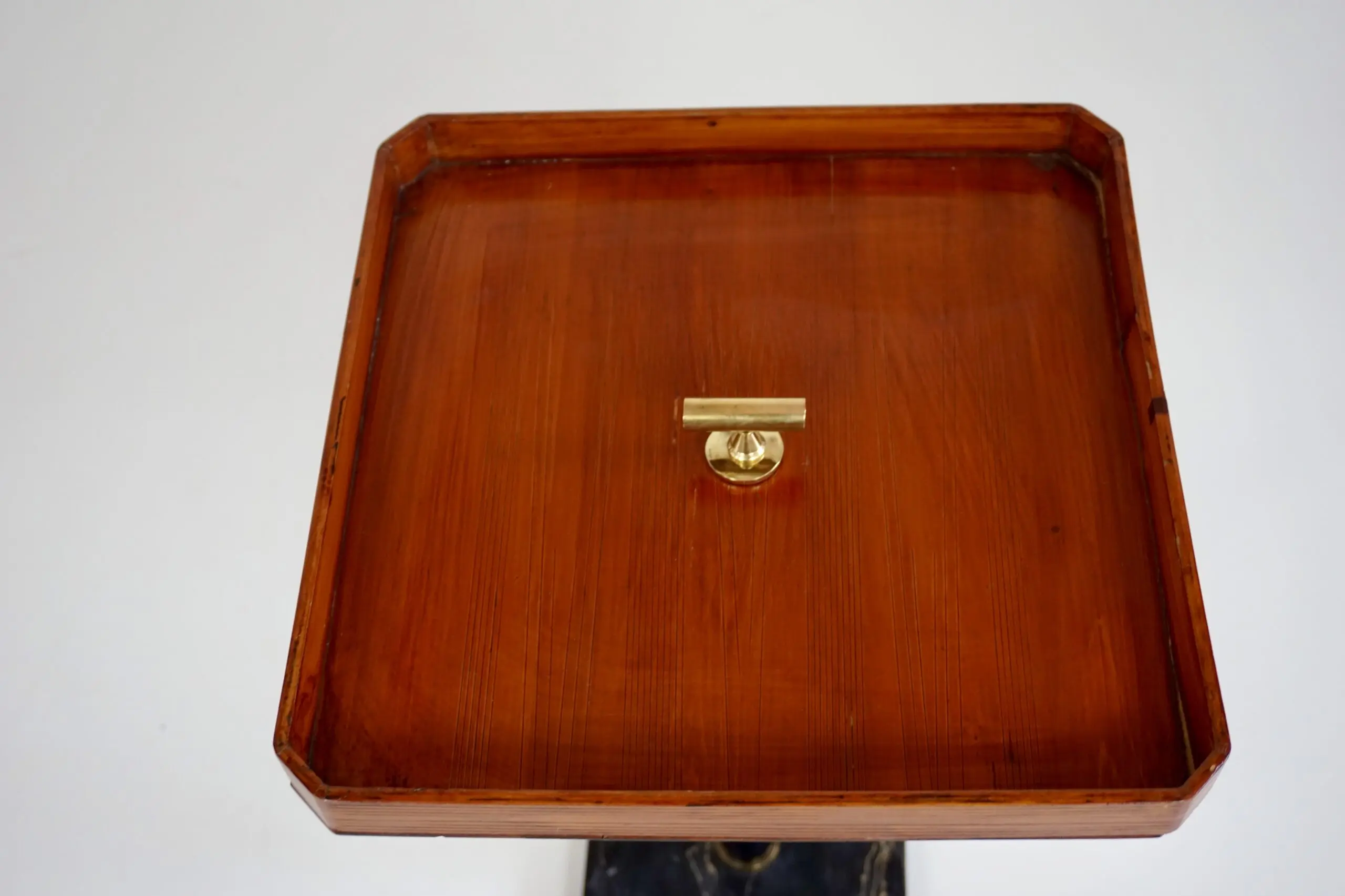 squared  gueridon side table marble, bamboo, wood, brass, C-NOIRE 2 L. Ciompi 25 — photo 5