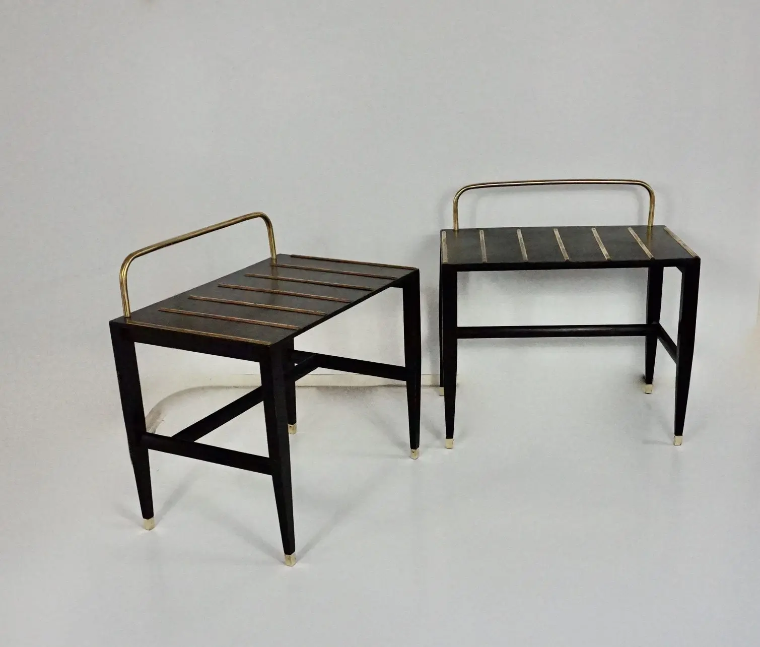 pair Gio Ponti Black Lacquered Side Tables from Hotel Royal, Naples, 1955 — image 2