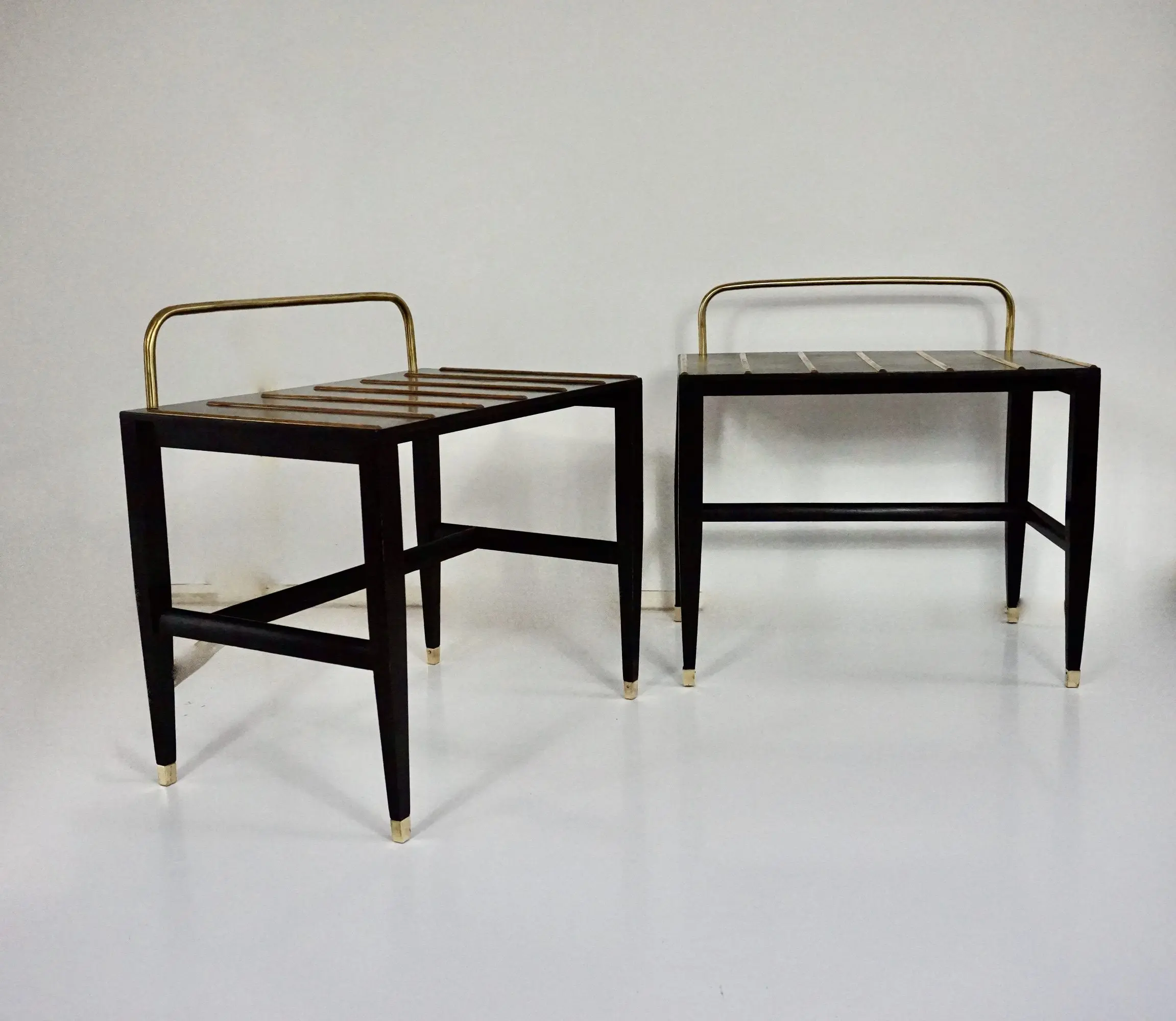 pair Gio Ponti Black Lacquered Side Tables from Hotel Royal, Naples, 1955 — Pietro Chiesa, Gio Ponti