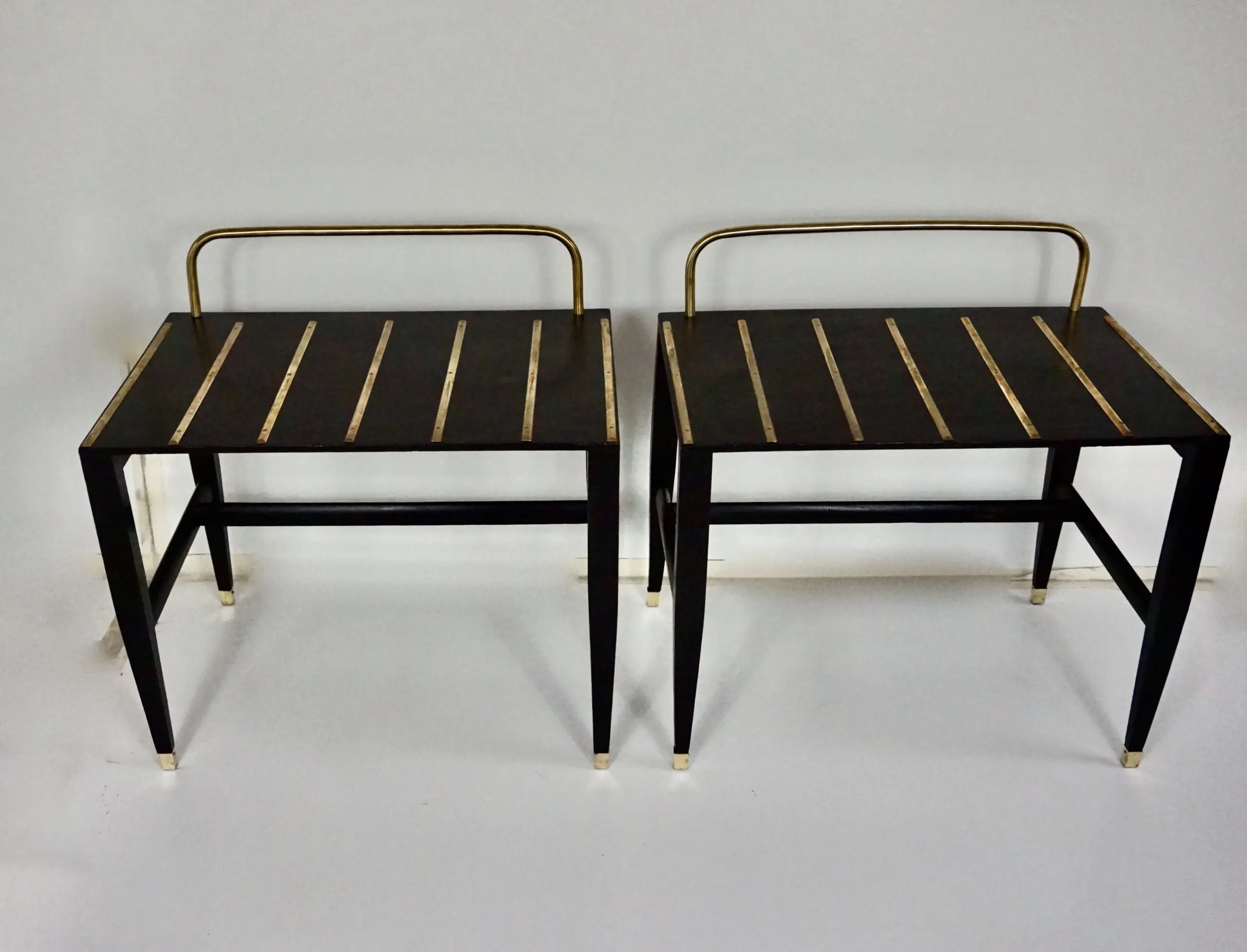 pair Gio Ponti Black Lacquered Side Tables from Hotel Royal, Naples, 1955 — image 3