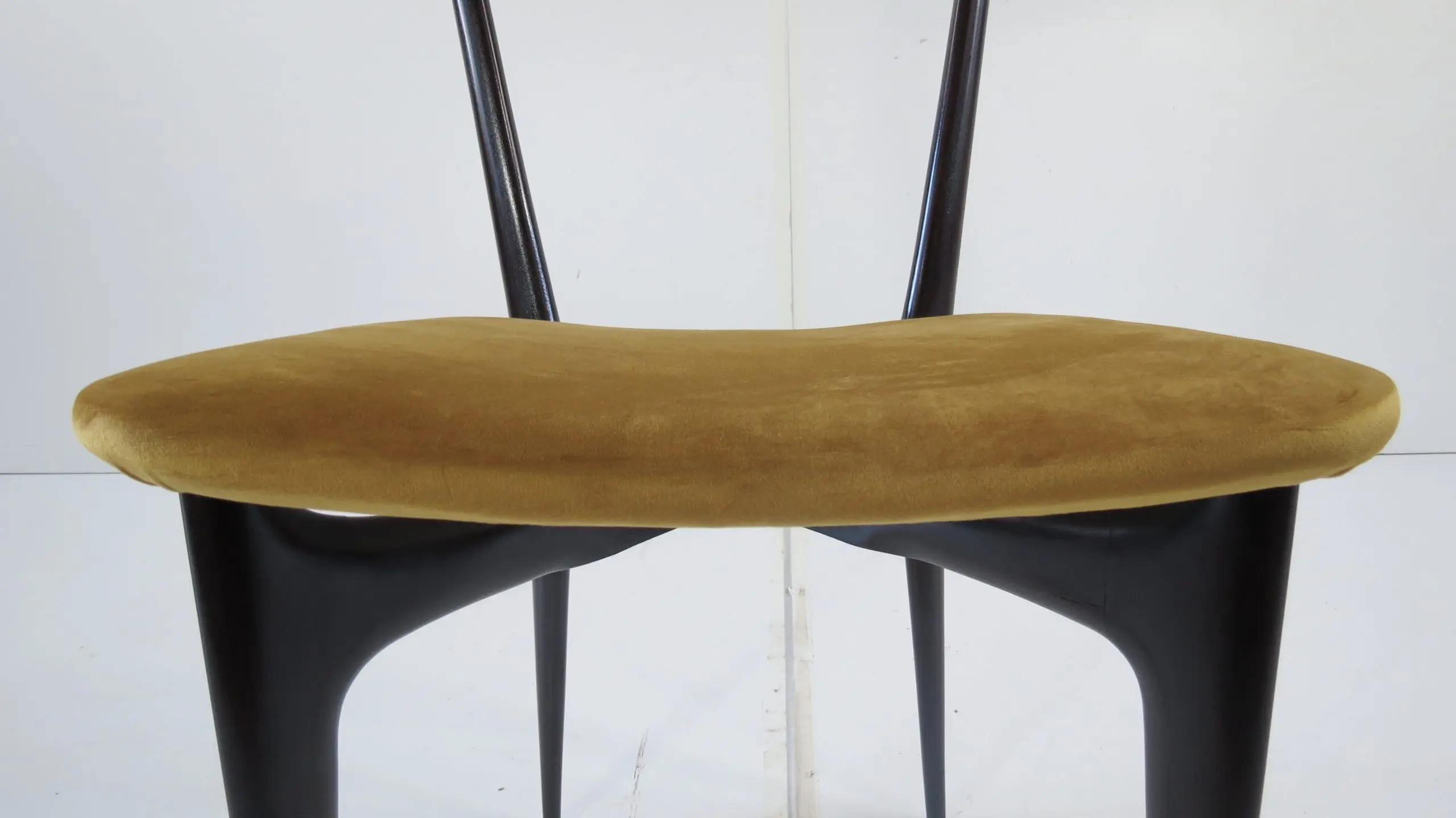 Set of Six Ico and Luisa Parisi Ebonized Dining Chairs by Ariberto Colombo, 1952 — photo 18