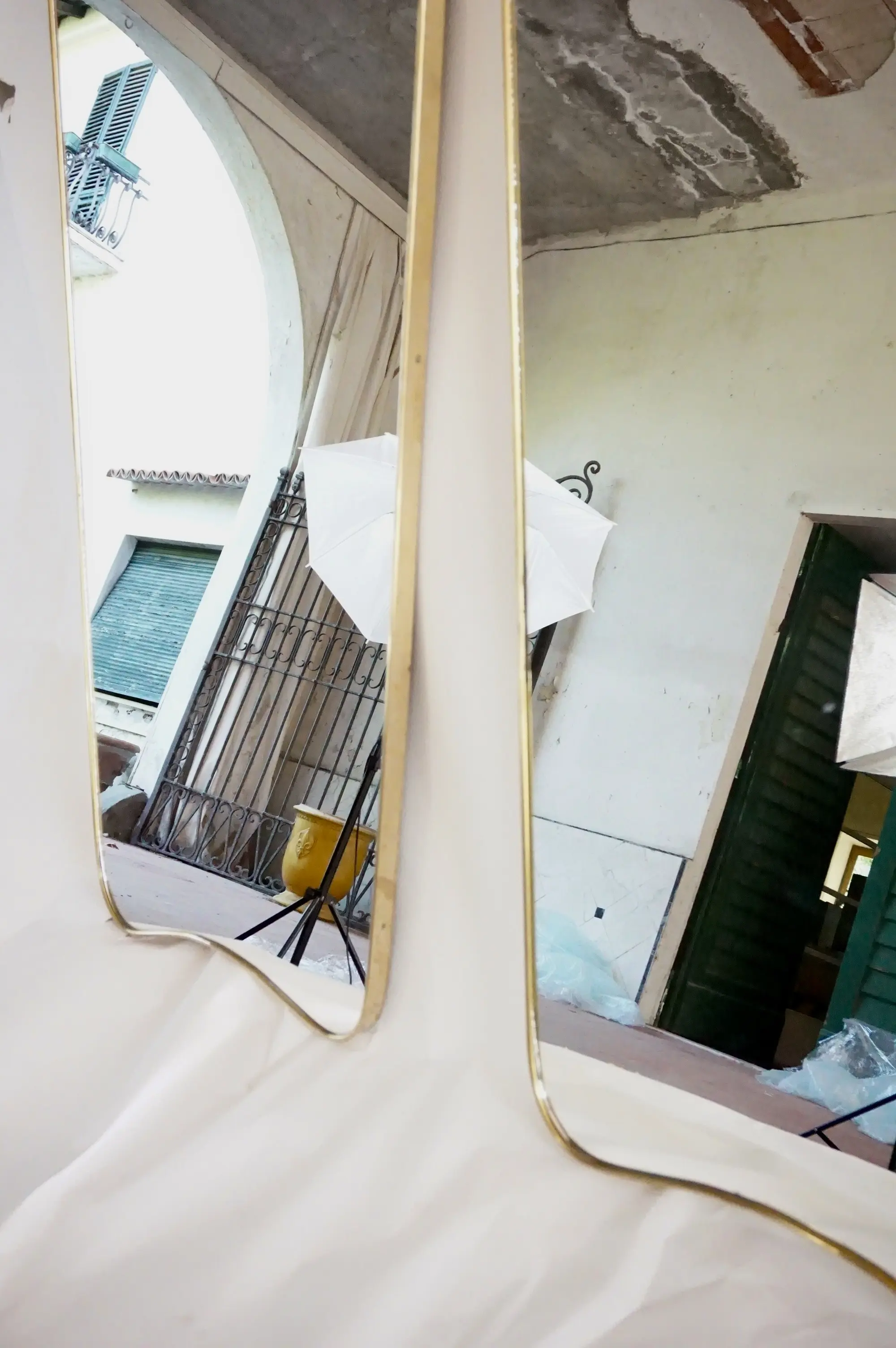 pair of large Gio Ponti wall mirrors from Hotel Bristol Merano, 1950 — photo 20