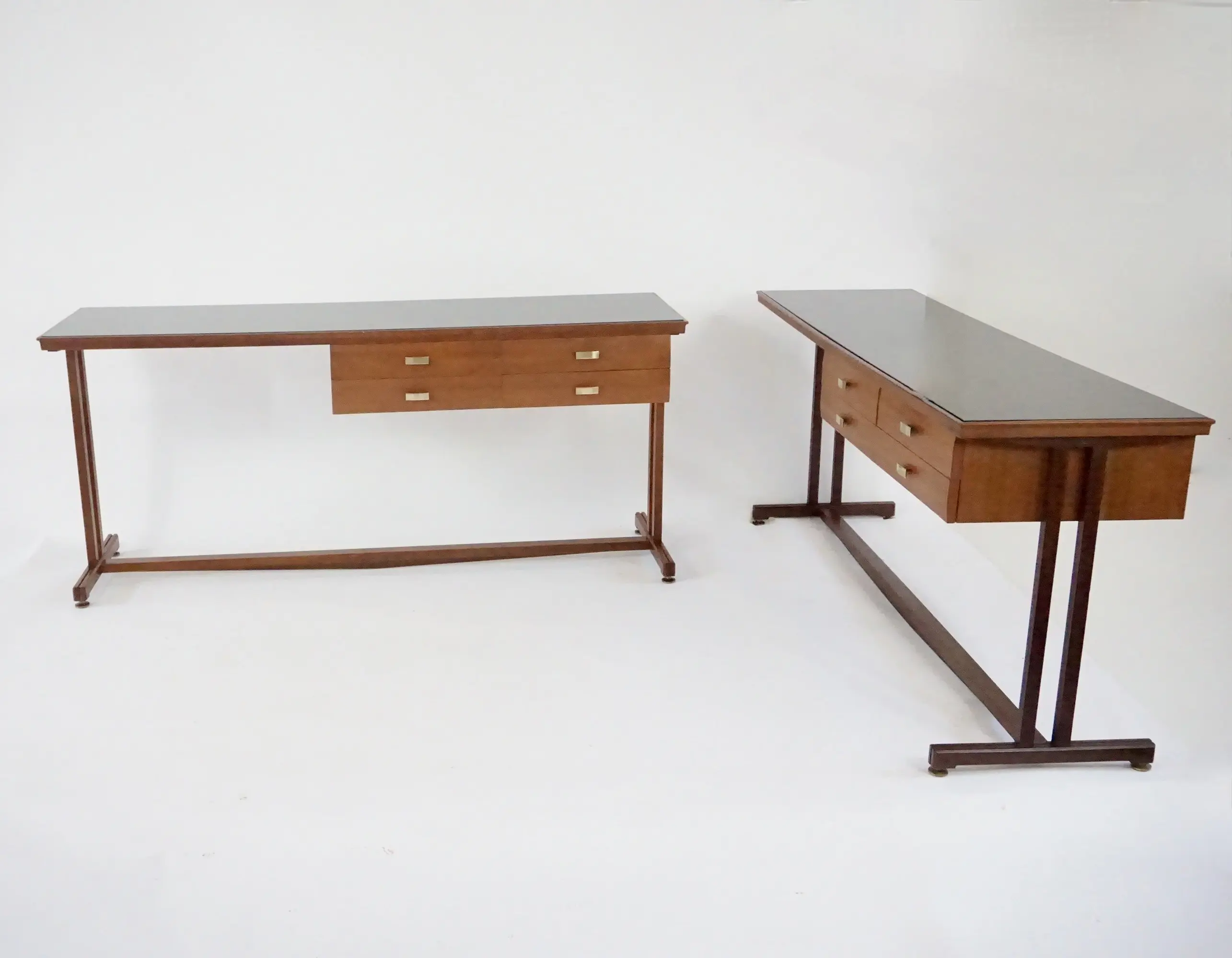 pair of Silvio Cavatorta large consolle tables, dressing tables, 1950 — image 2