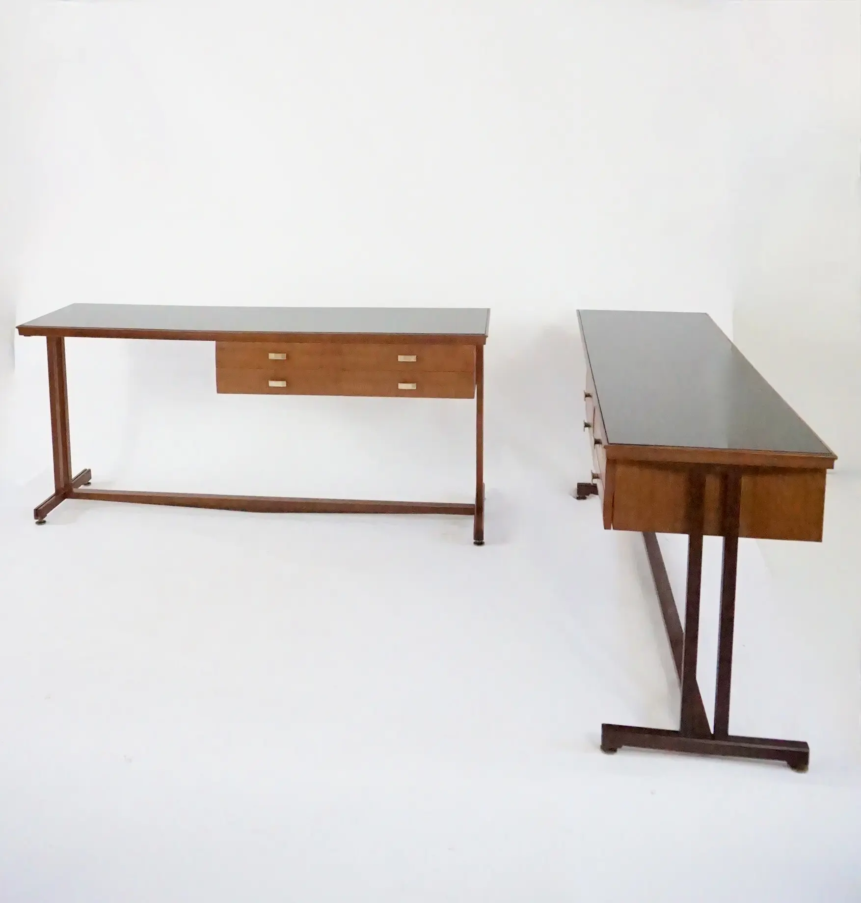 pair of Silvio Cavatorta large consolle tables, dressing tables, 1950 — Silvio Cavatorta
