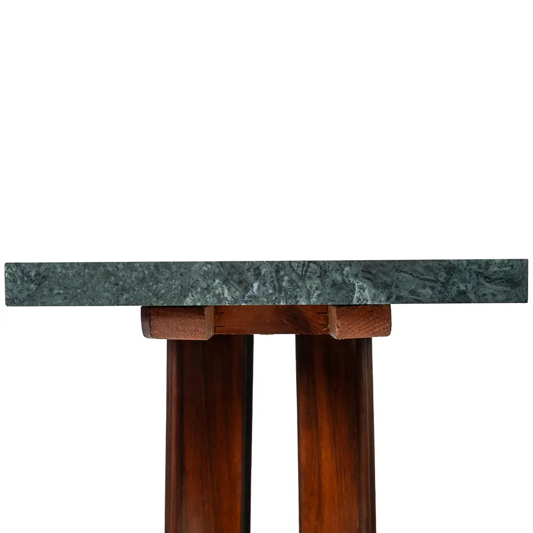 Pair of Dassi "verde alpi" Marble and Rosewood Console Tables, 1940 — photo 8
