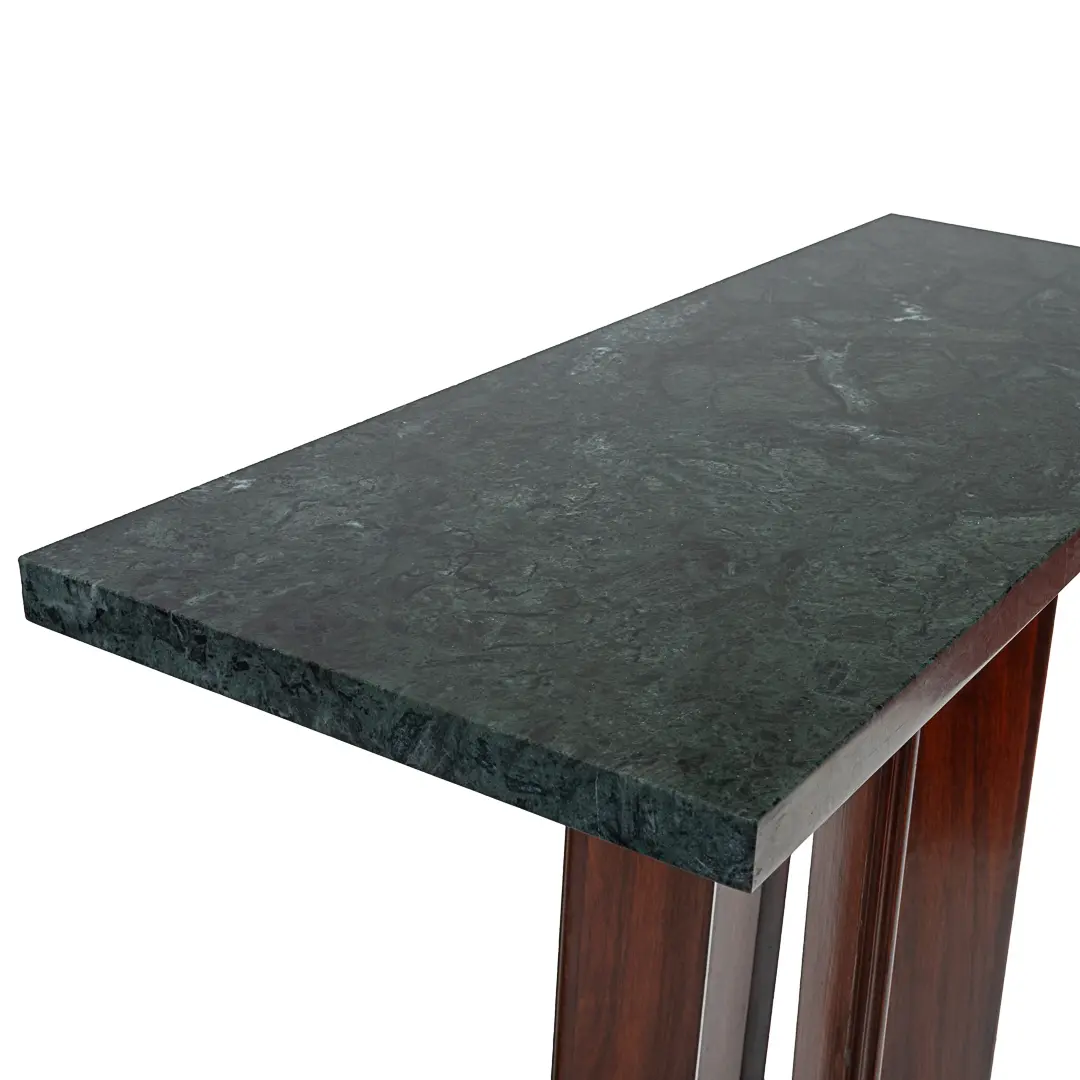 Pair of Dassi "verde alpi" Marble and Rosewood Console Tables, 1940 — photo 15