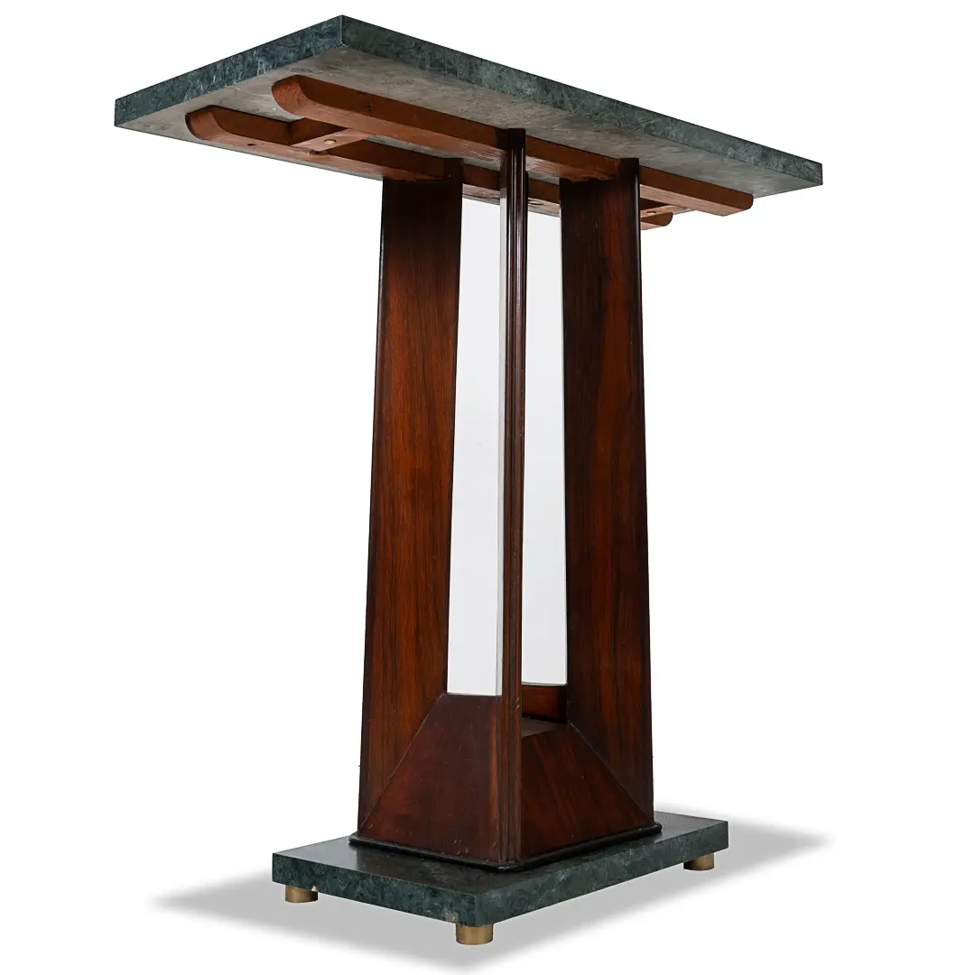 Pair of Dassi "verde alpi" Marble and Rosewood Console Tables, 1940 — photo 5
