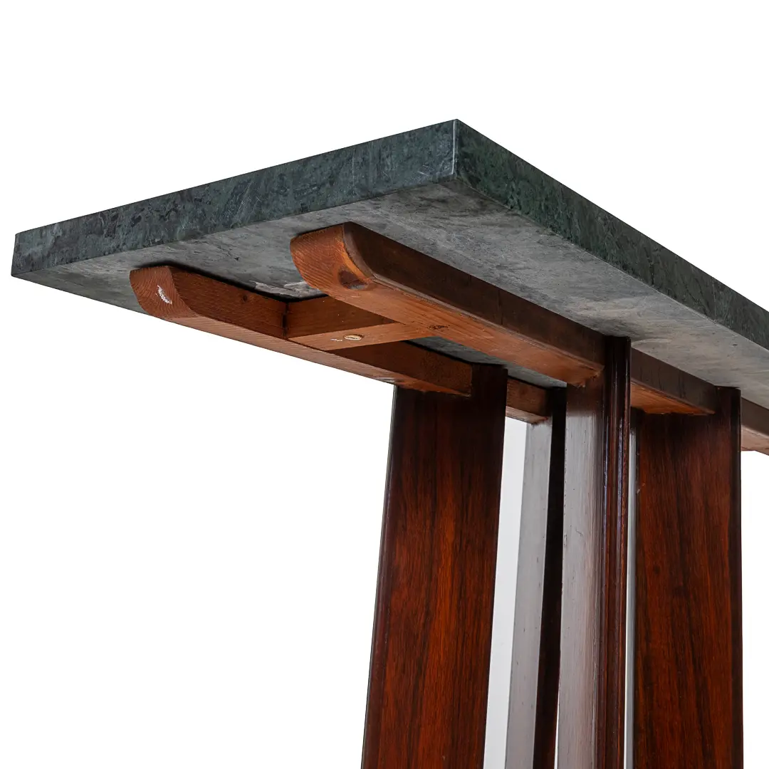 Pair of Dassi "verde alpi" Marble and Rosewood Console Tables, 1940 — photo 16