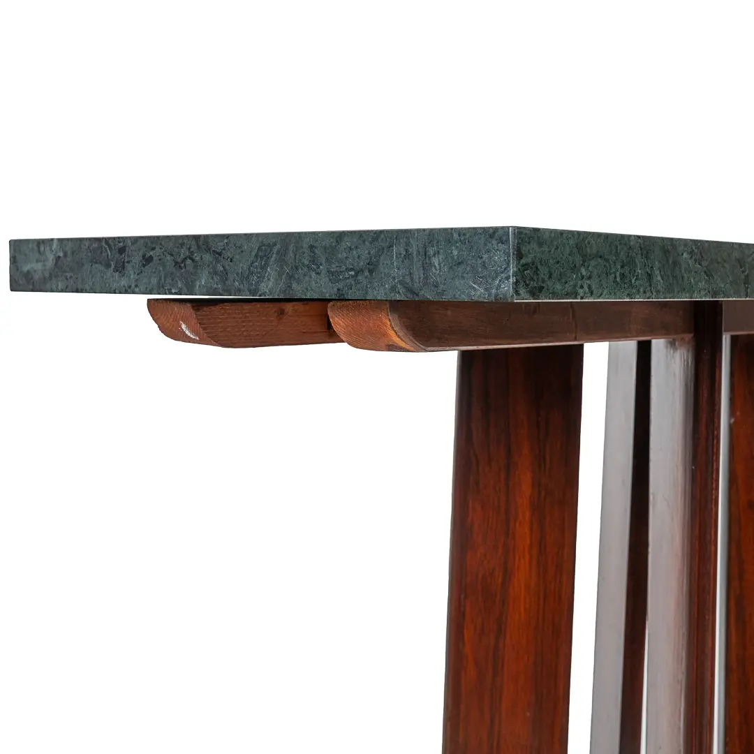 Pair of Dassi "verde alpi" Marble and Rosewood Console Tables, 1940 — photo 17