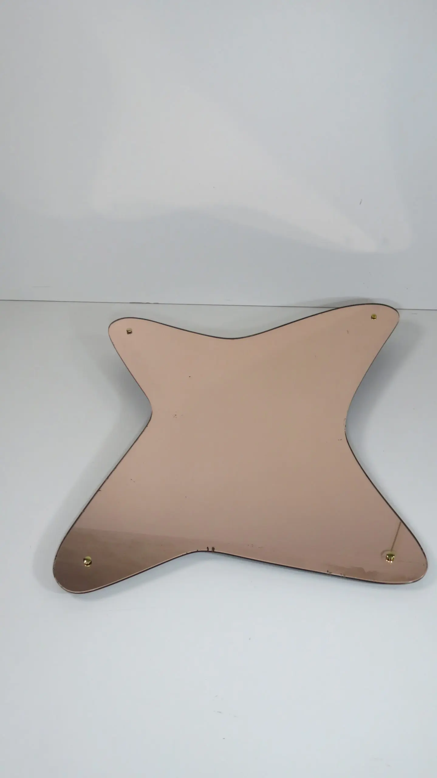 Rare Large Italian Pink Wall Mirror, Irregular Shape, circa 1950 — image 2