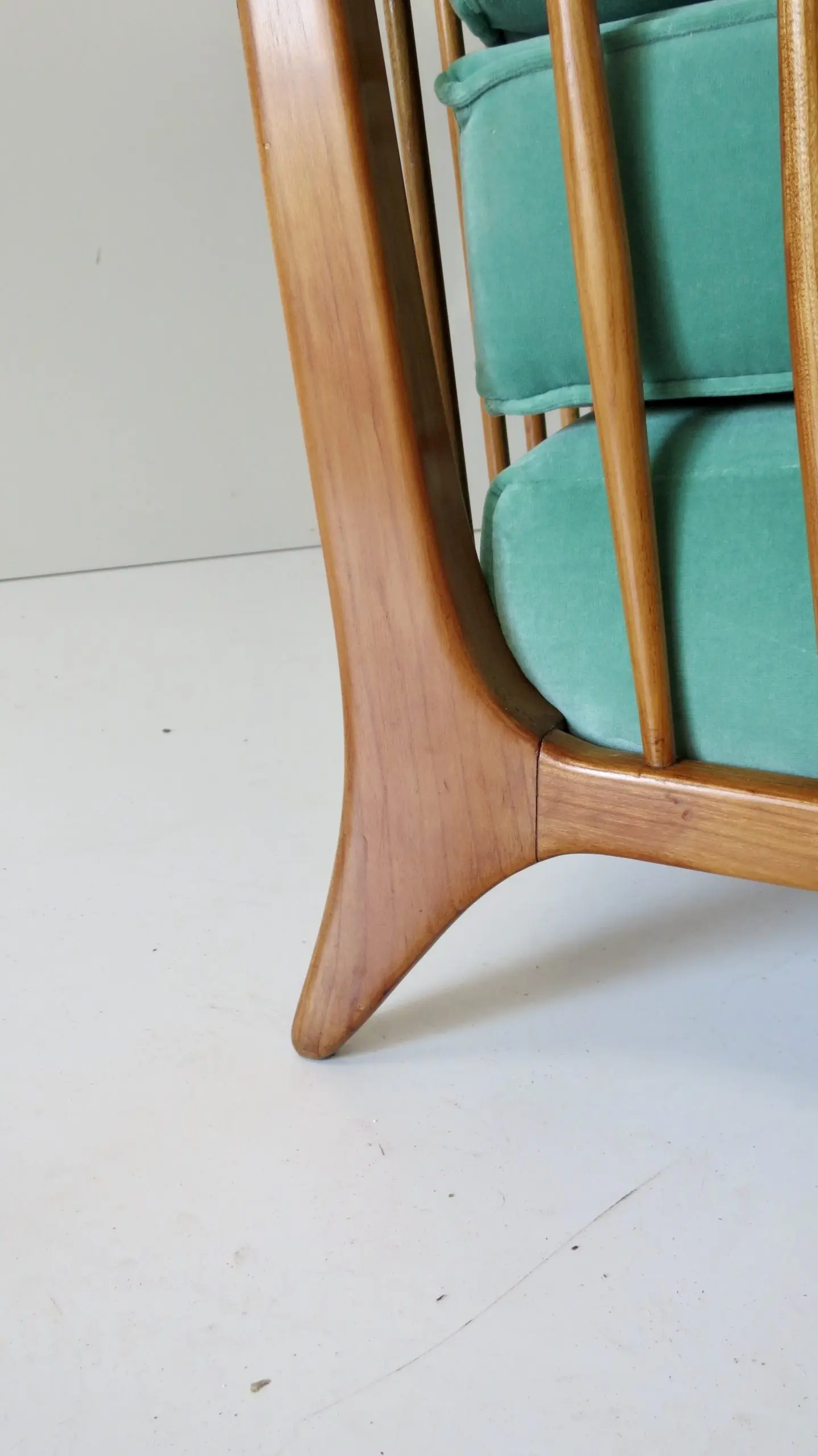Rare Large Paolo Buffa Cherrywood Green Sofa, 1942 — photo 7