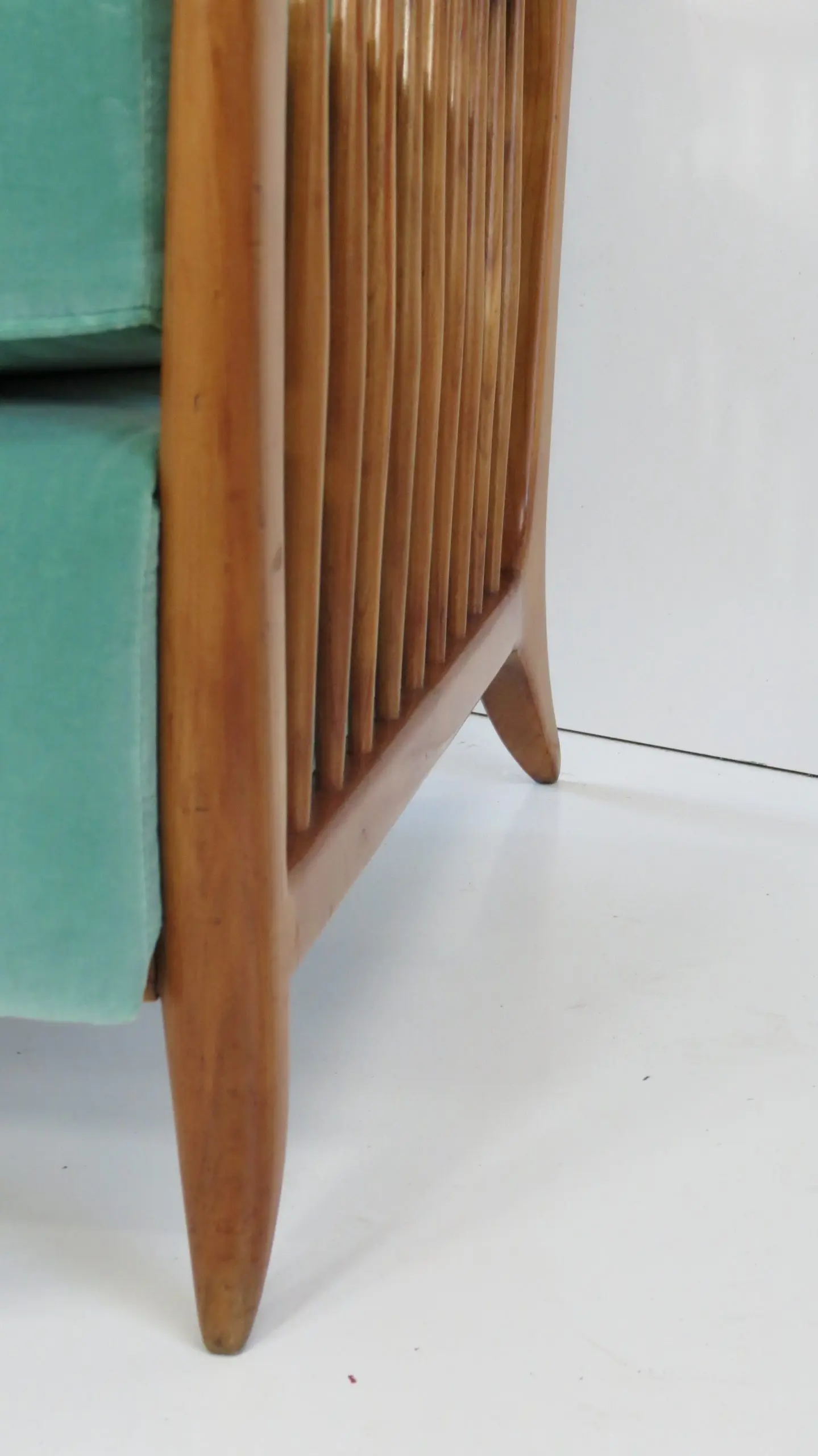 Rare Large Paolo Buffa Cherrywood Green Sofa, 1942 — photo 11