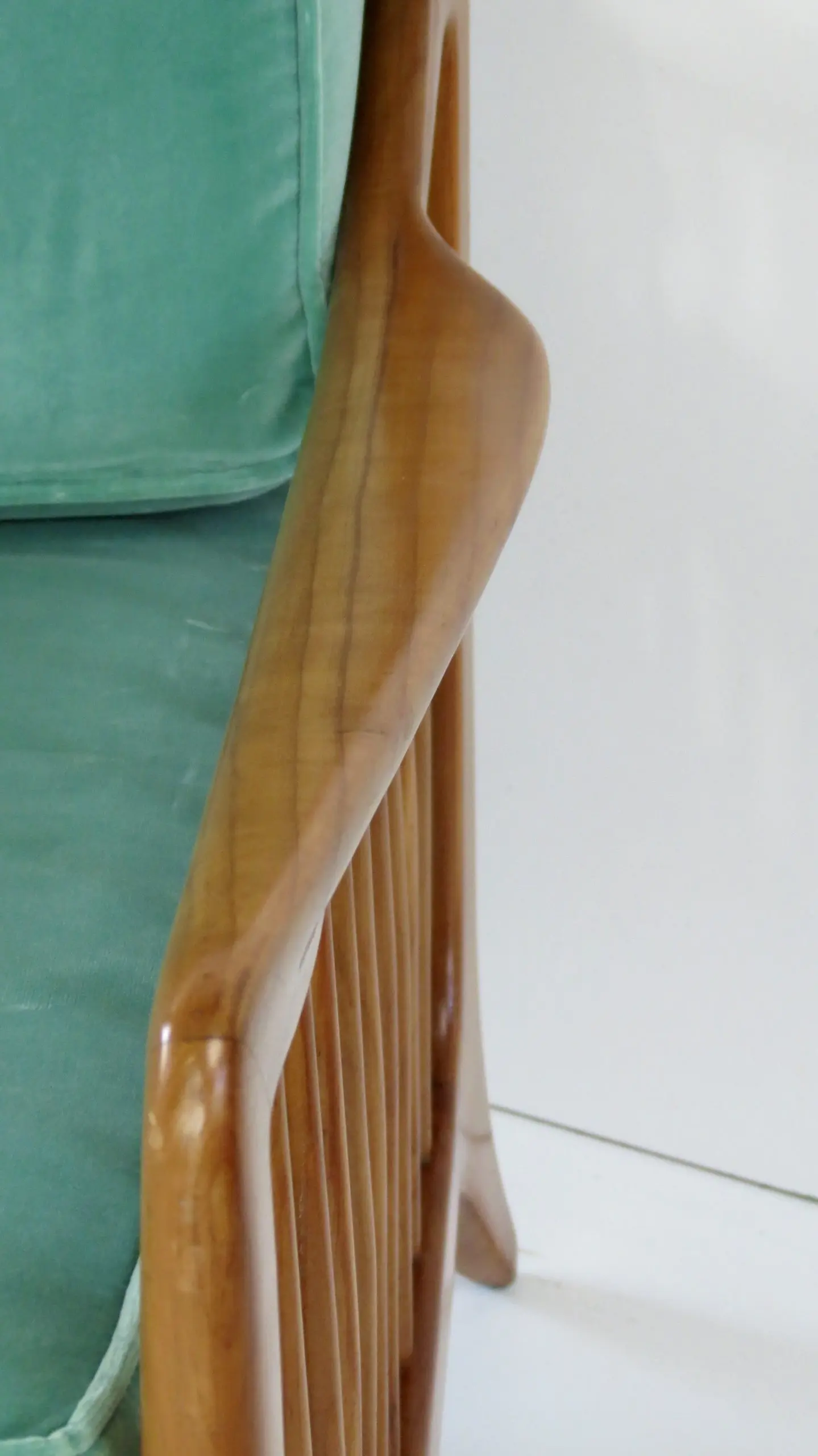 Rare Large Paolo Buffa Cherrywood Green Sofa, 1942 — photo 10