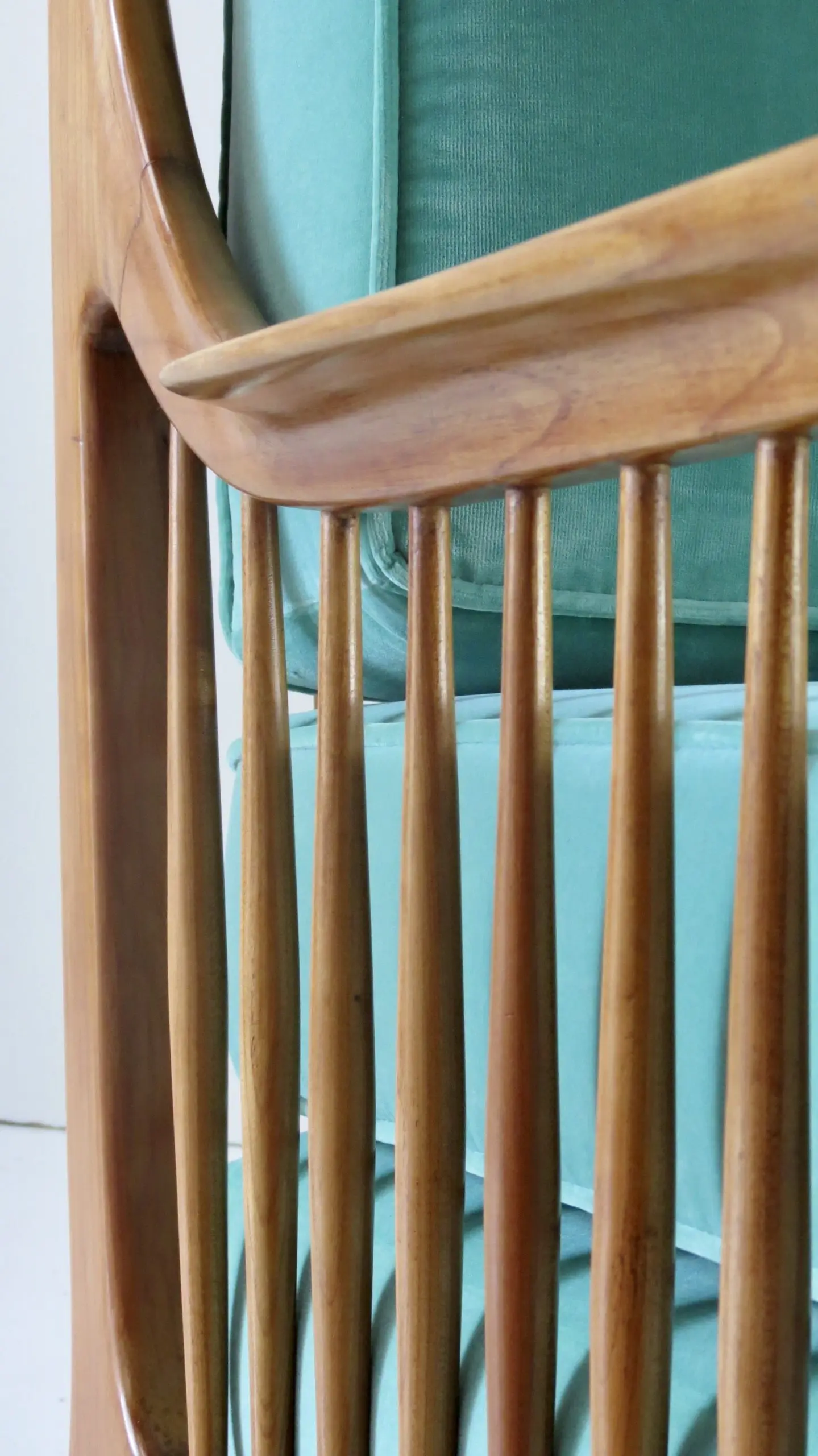 Rare Large Paolo Buffa Cherrywood Green Sofa, 1942 — photo 4