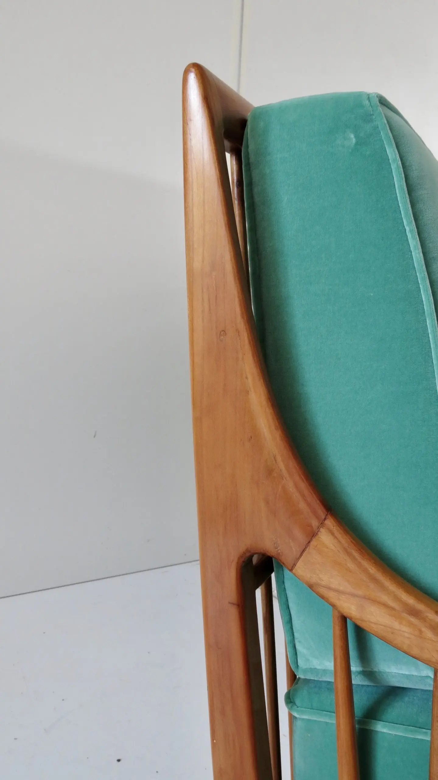Rare Large Paolo Buffa Cherrywood Green Sofa, 1942 — photo 6