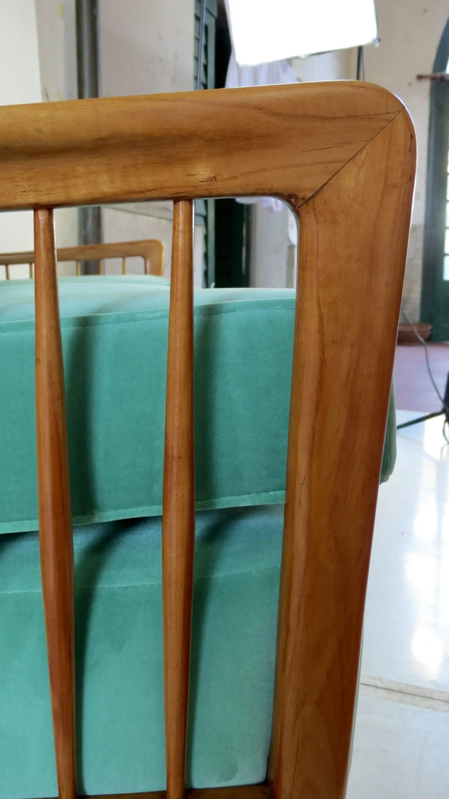 Rare Large Paolo Buffa Cherrywood Green Sofa, 1942 — photo 8