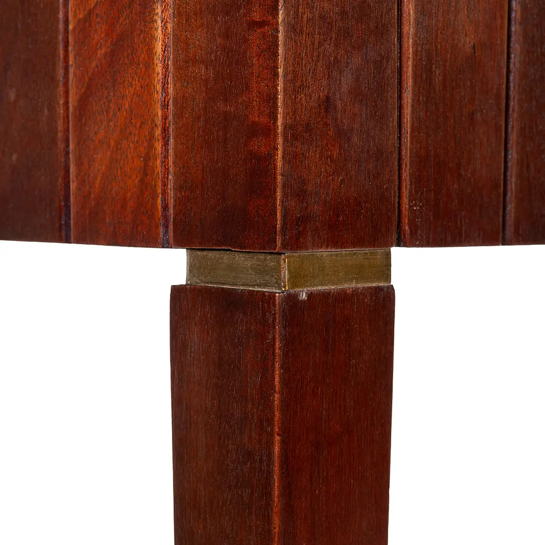 Large Paolo Buffa Red Marble Breccia, Brass, Rosewood Console Table, 1950 — photo 5