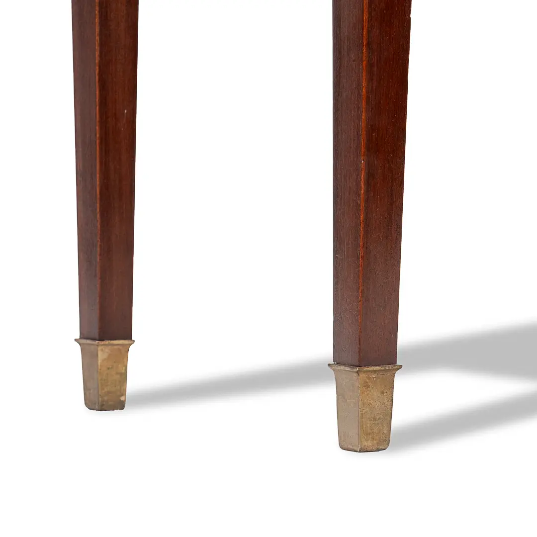 Large Paolo Buffa Red Marble Breccia, Brass, Rosewood Console Table, 1950 — photo 6