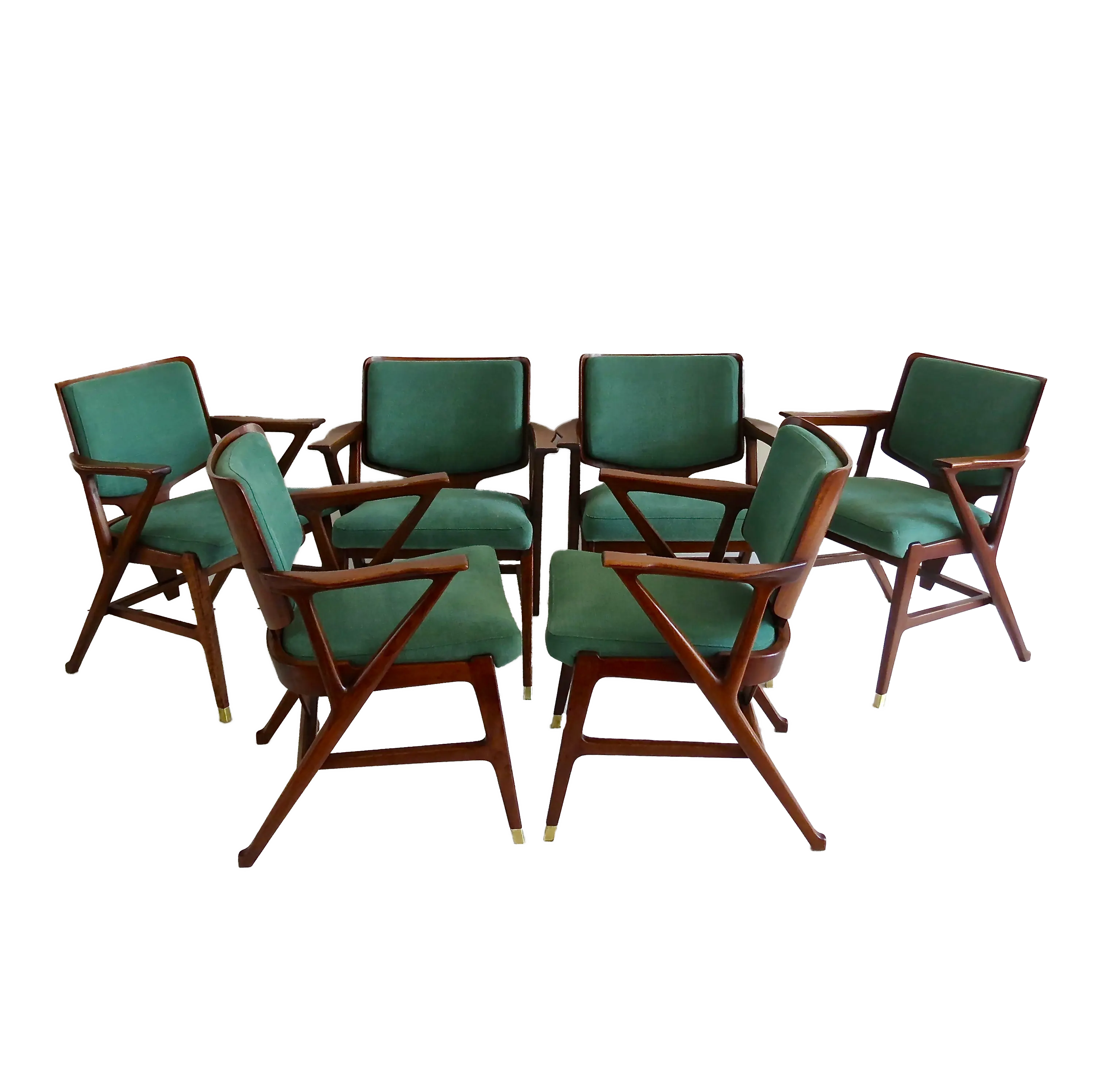Important and rare set of six Cassina dining armchairs, 1950 — photo 24