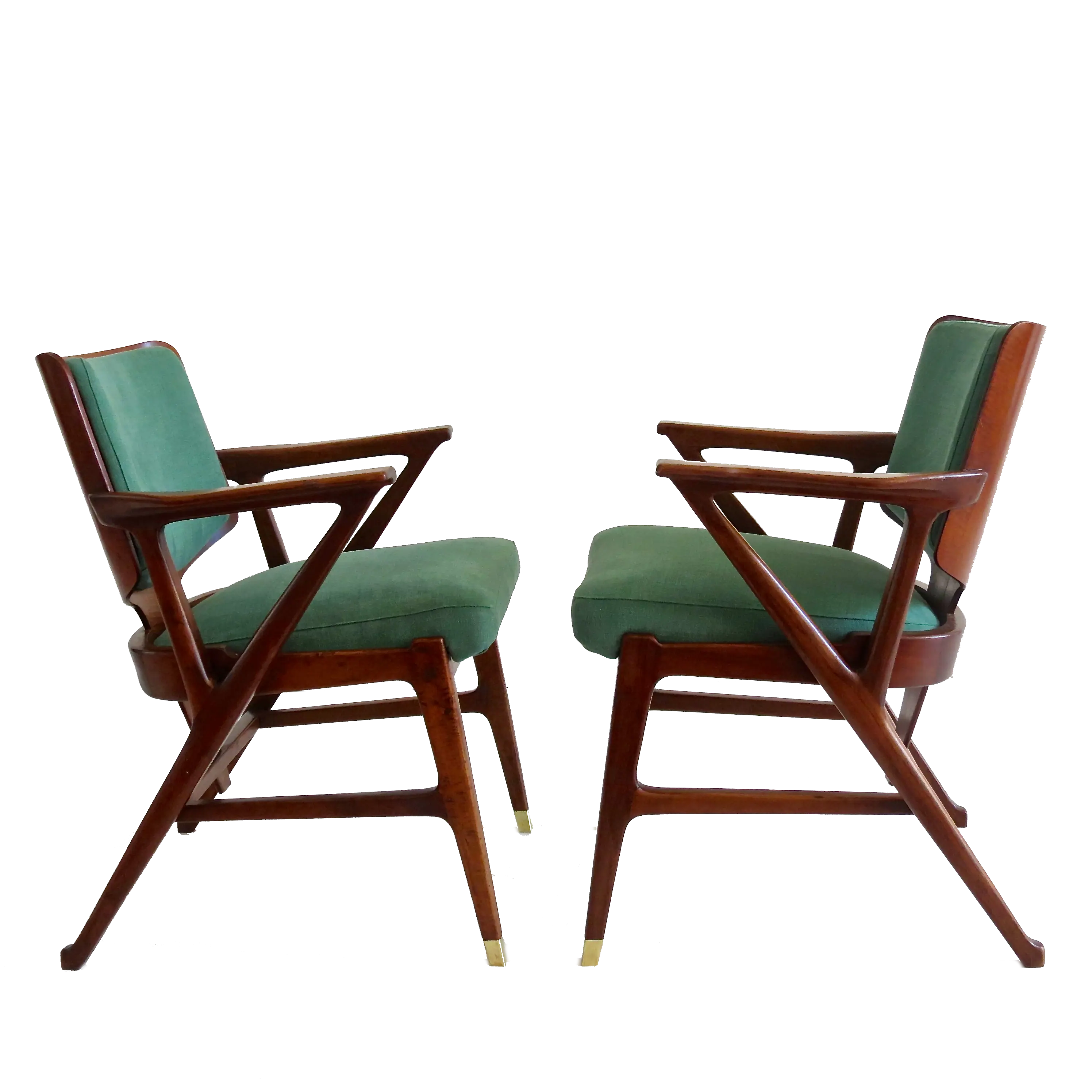 Important and rare set of six Cassina dining armchairs, 1950 — Enrico Ciuti