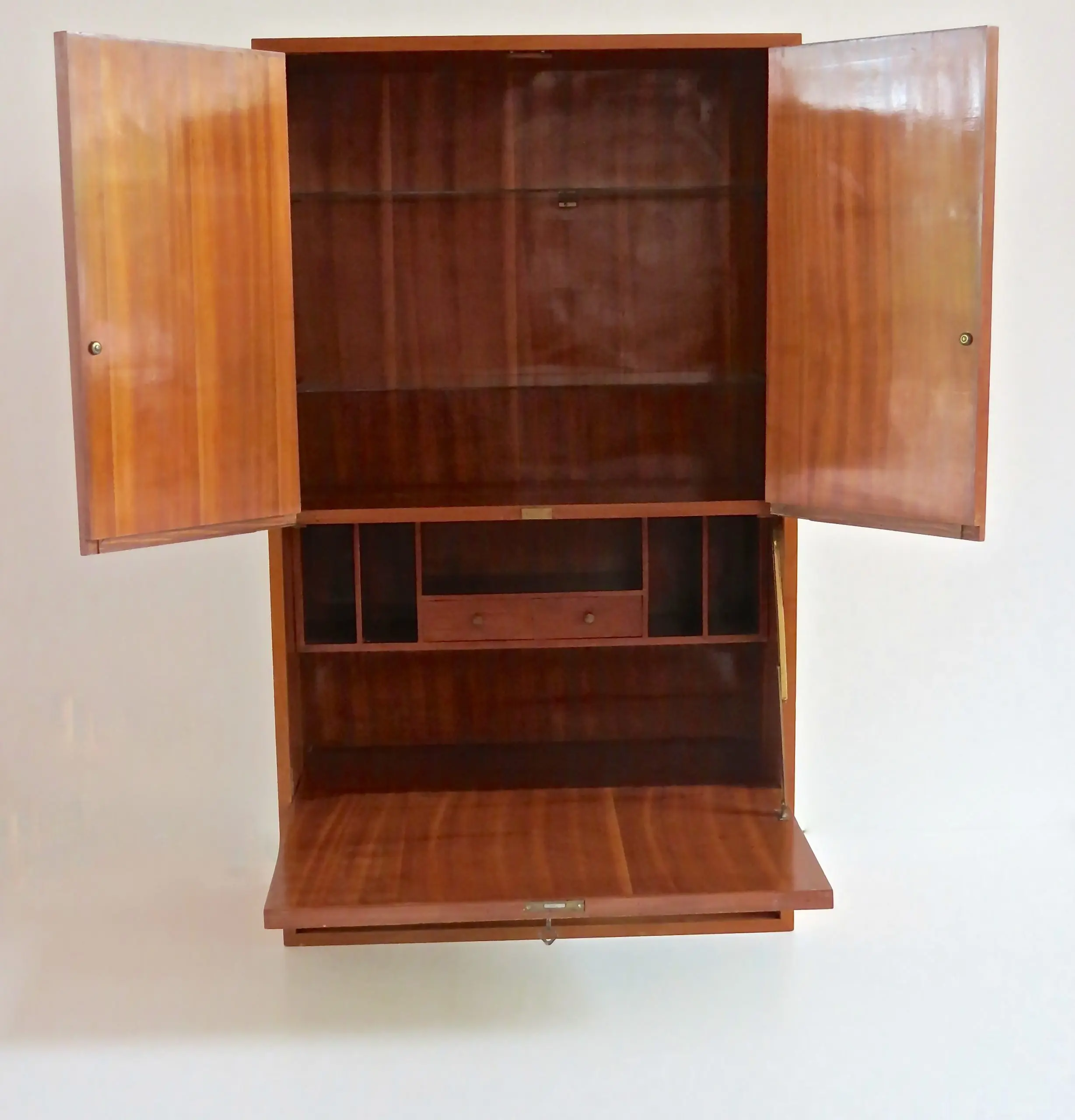 Hanging Litographic Transfer-Printed Wood Cabinet "Venezia", Fornasetti style circa 1950 — image 2