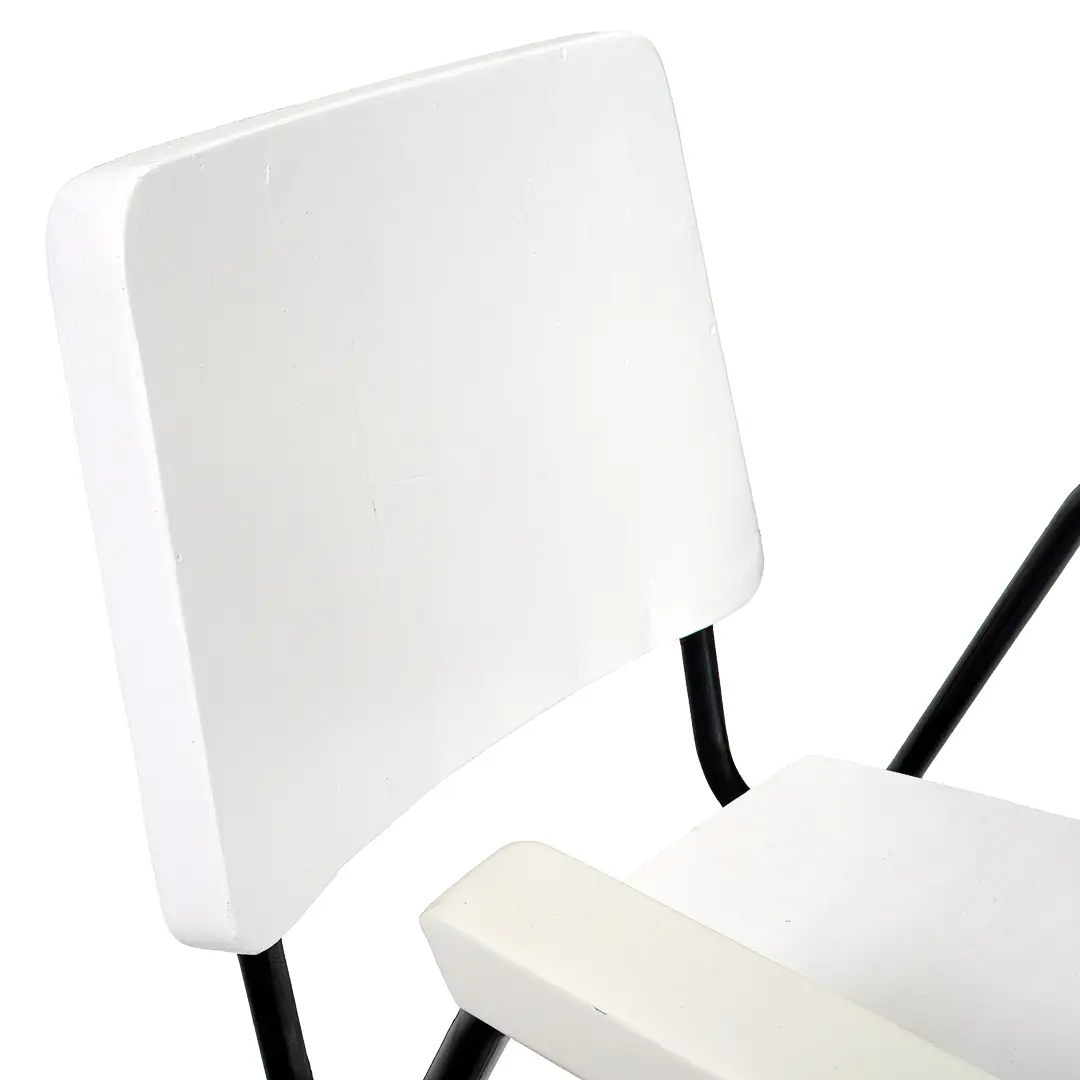 Set of 12 Attr. Studio BBPR Armchairs Withe Laquered Wood Torino 1945 — photo 13