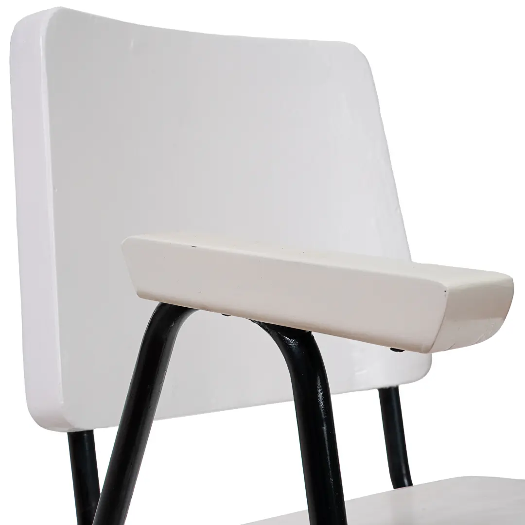 Set of 12 Attr. Studio BBPR Armchairs Withe Laquered Wood Torino 1945 — photo 10