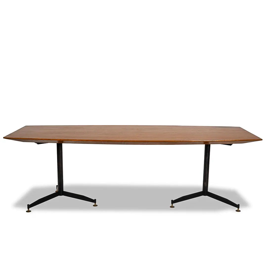 Gio Ponti Large Walnut Diamond Table from San Francesco Fopponino Milan, 1961 — Gio Ponti