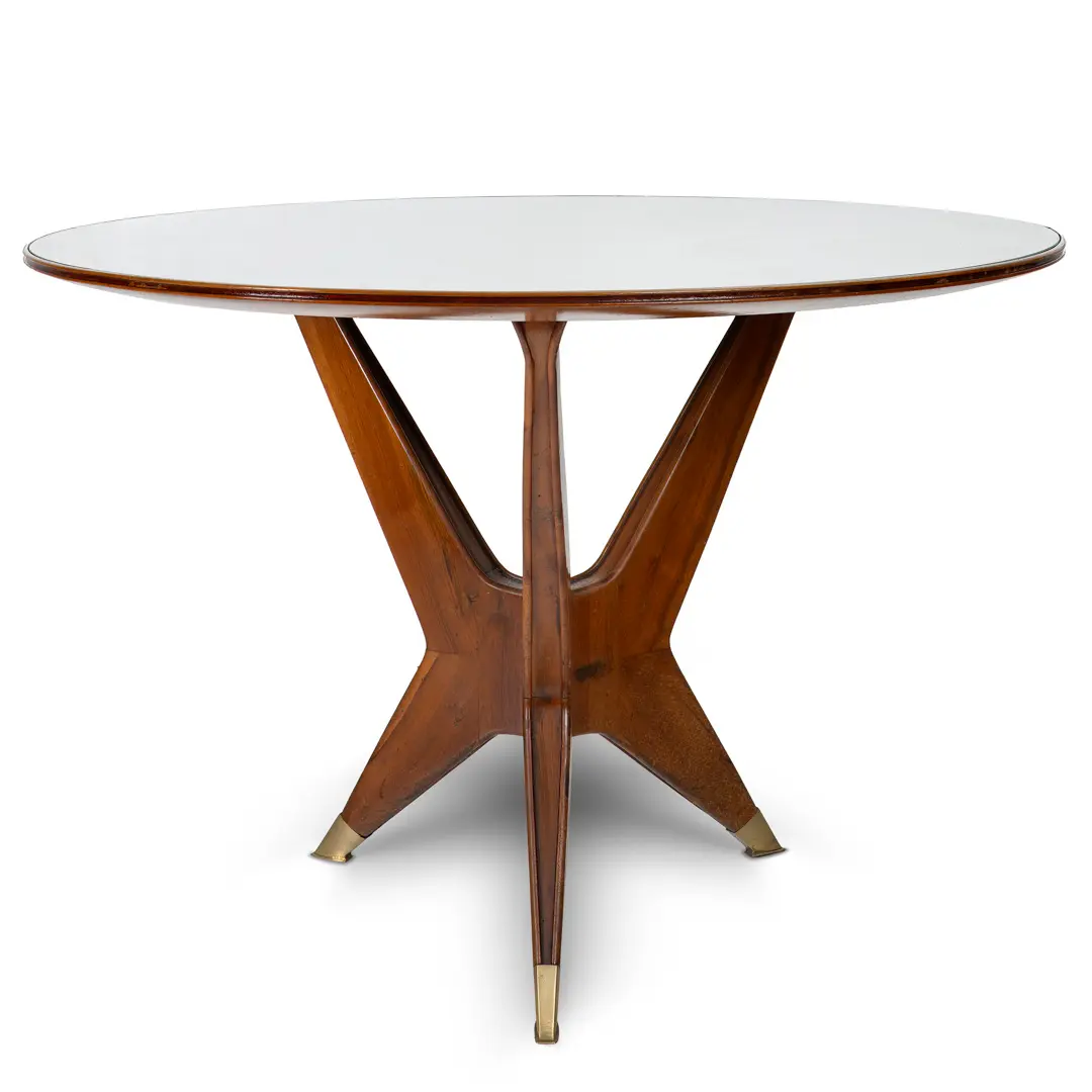 Ico Parisi Round Walnut Dining Table, Three Feet, 1950 — photo 12