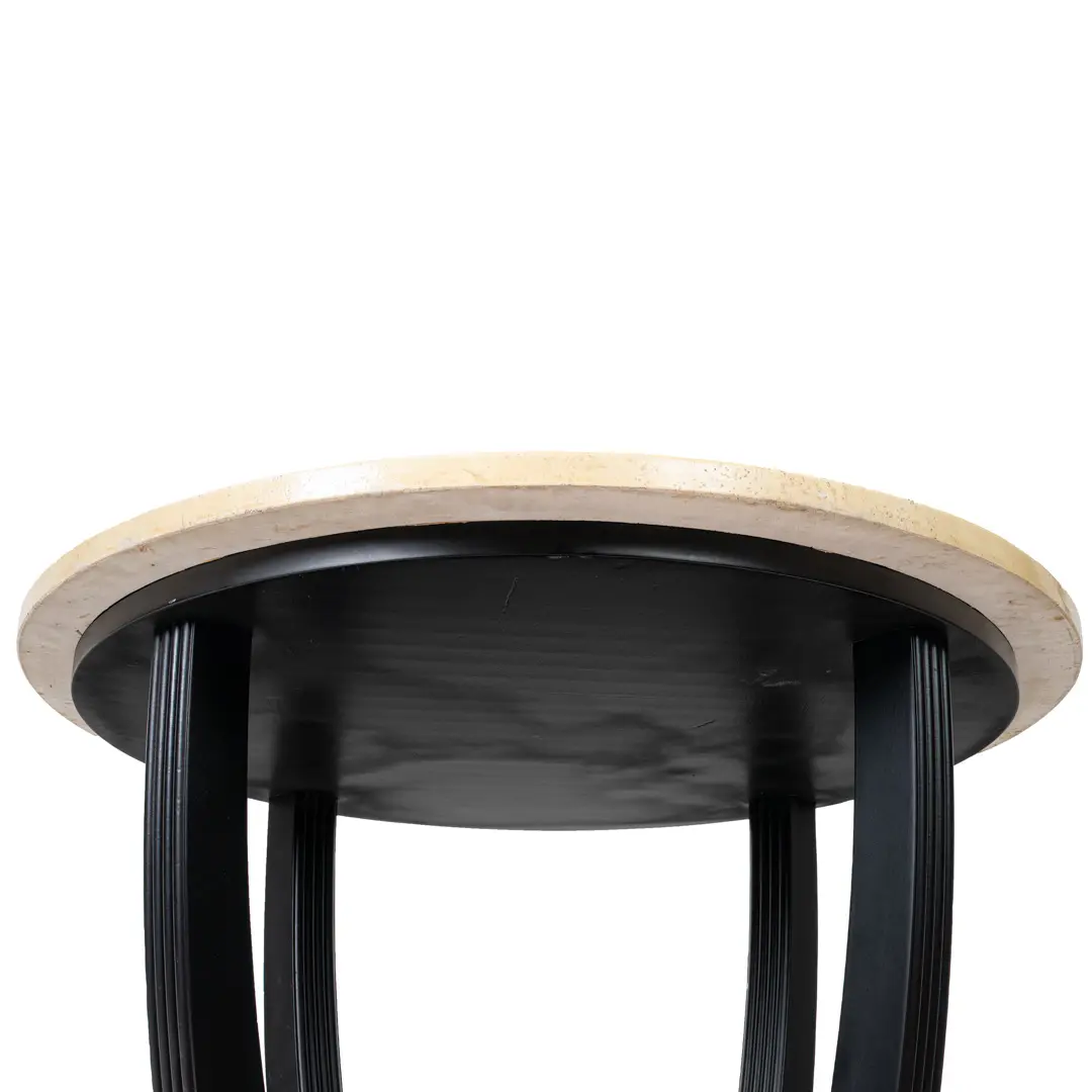Round Deco Coffee Table Black Laquered from Excelsior Hotel Gallia, 1932 — photo 14