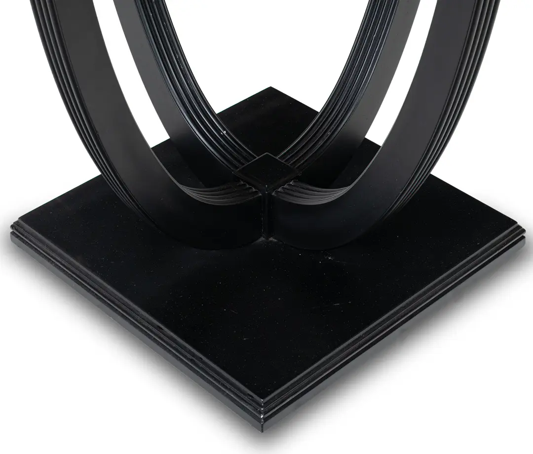 Round Deco Coffee Table Black Laquered from Excelsior Hotel Gallia, 1932 — photo 8