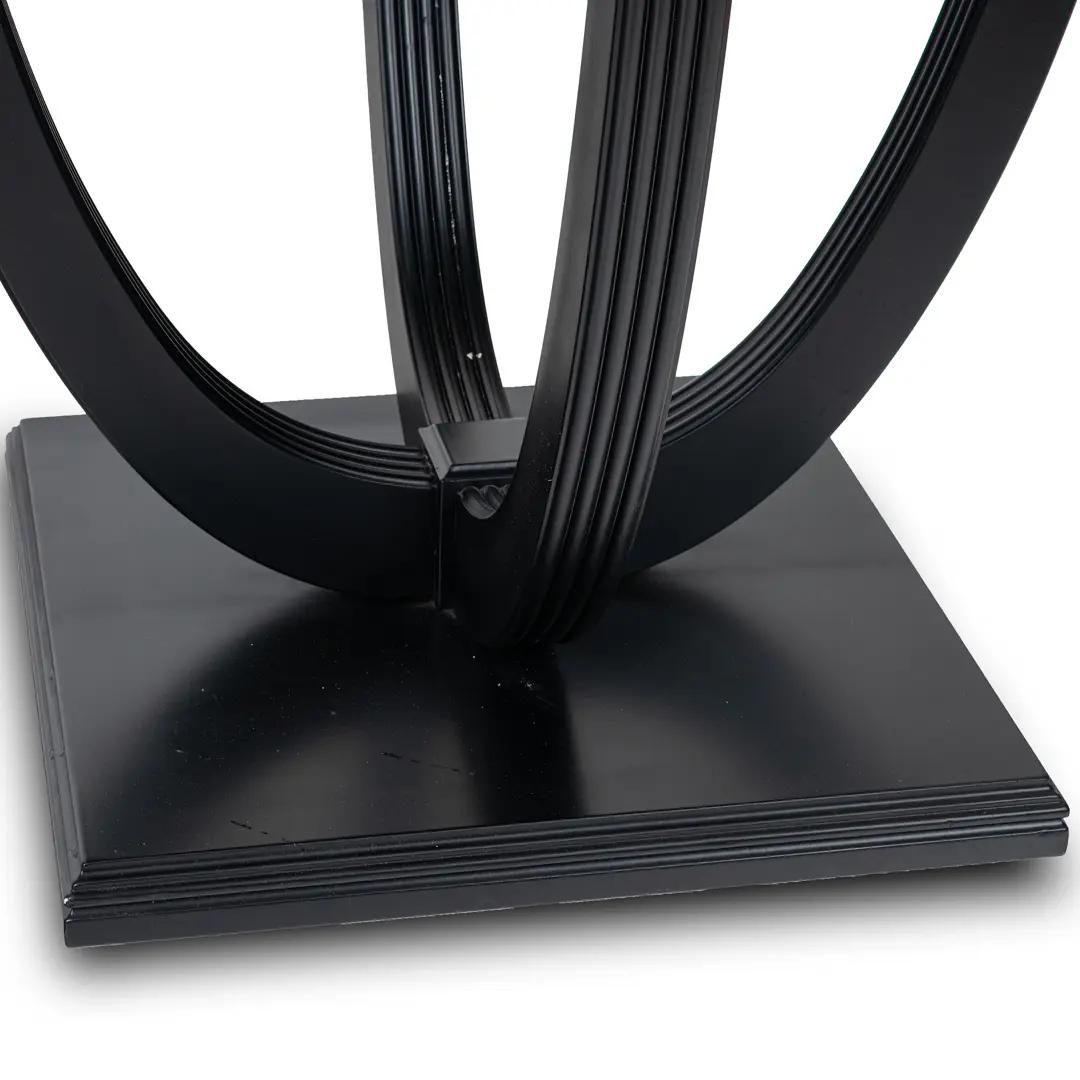 Round Deco Coffee Table Black Laquered from Excelsior Hotel Gallia, 1932 — photo 5