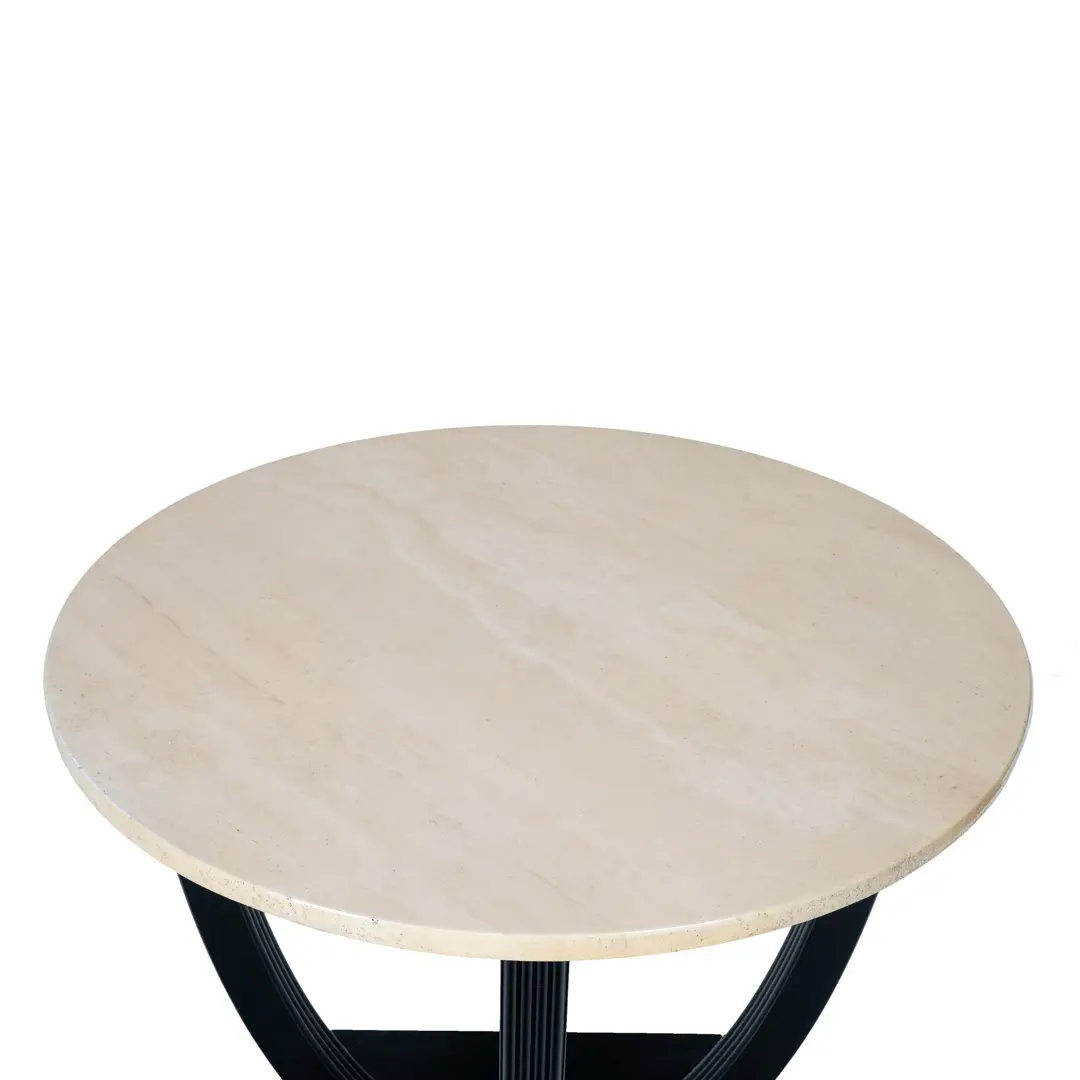Round Deco Coffee Table Black Laquered from Excelsior Hotel Gallia, 1932 — photo 7