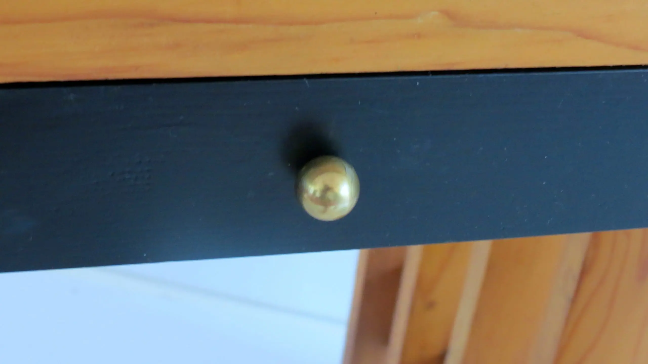 Italian Unique Pine Desk Console Black Opaline Glass Top, 1960 — photo 11