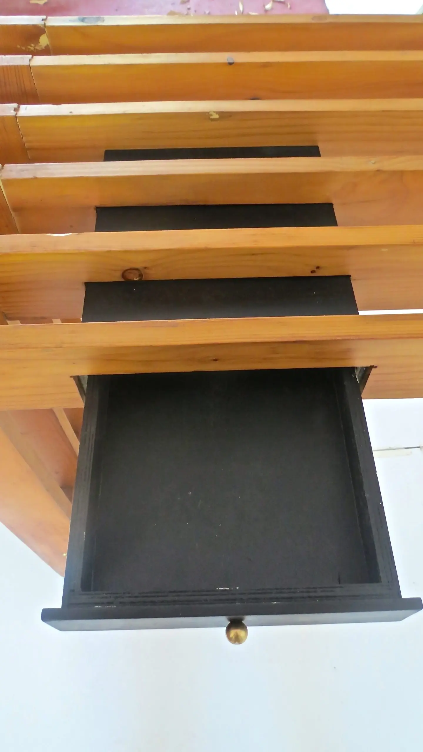Italian Unique Pine Desk Console Black Opaline Glass Top, 1960 — photo 19