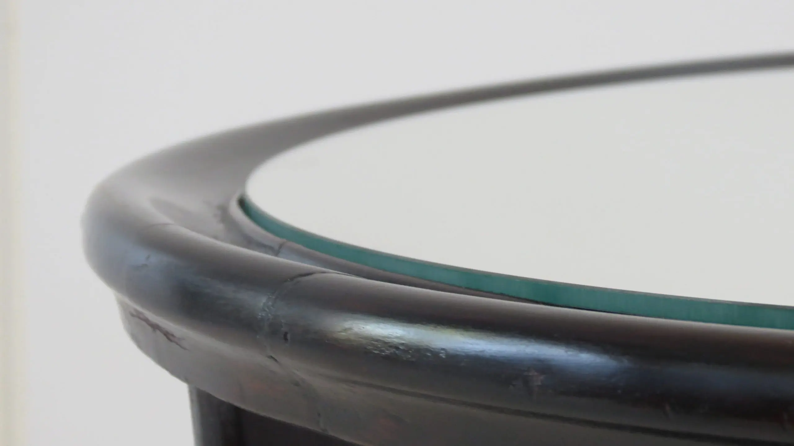 Round Coffee Table Mirror Top Black Laquered Two-Tier Attributed to Borsani 1940 — photo 4