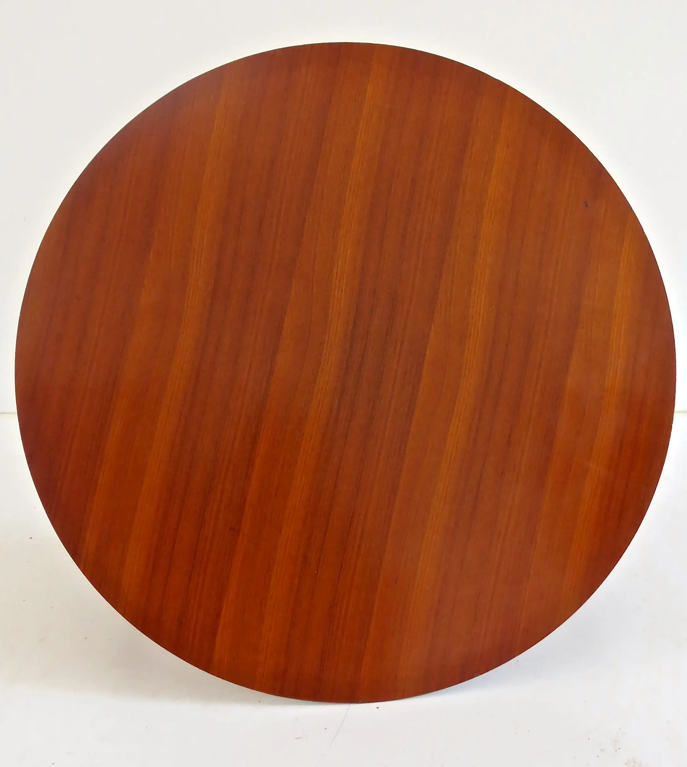 Round Walnut Three Feet Italian Coffee Table, circa 1950 — image 3