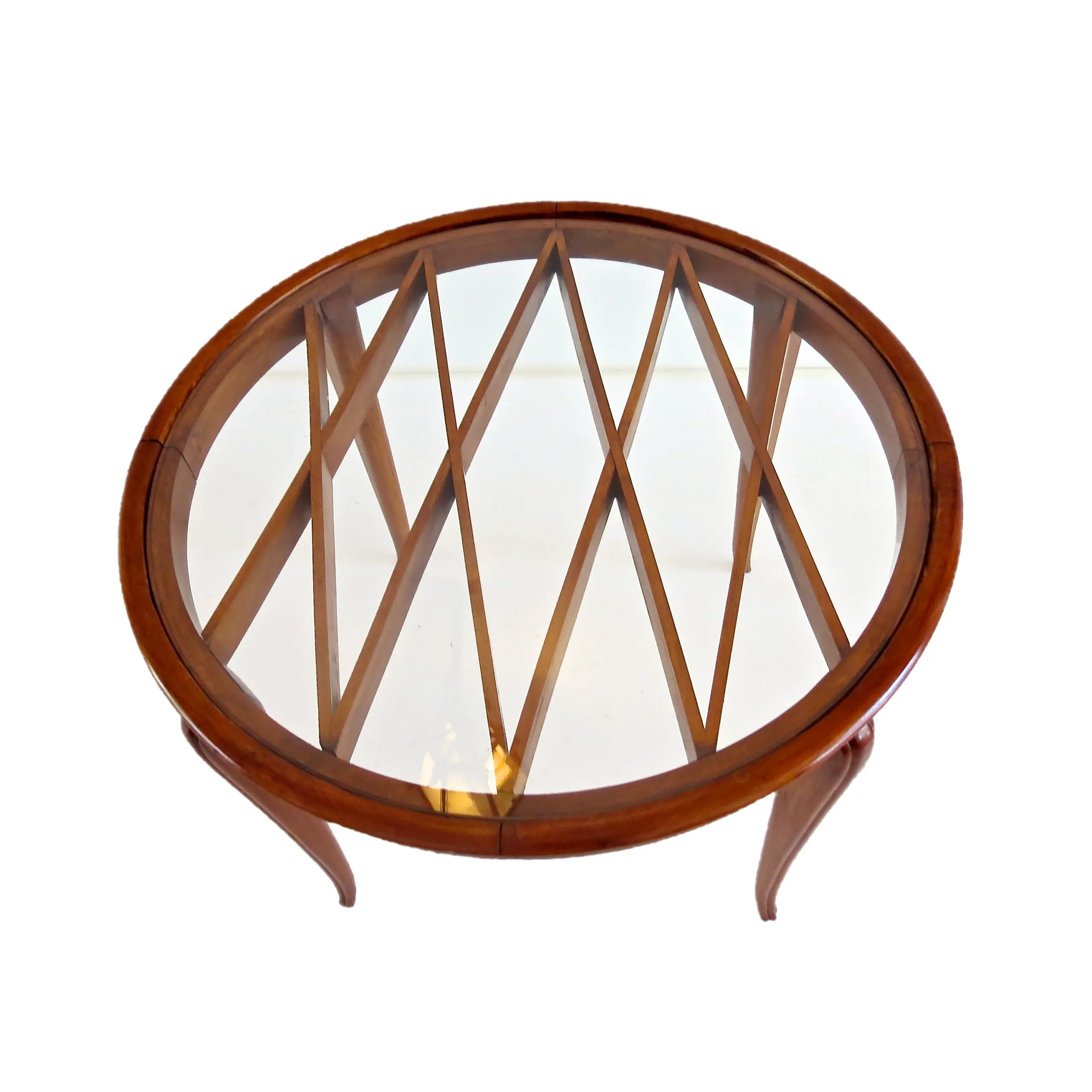 Grid Pattern Walnut Coffee Table Style Gio Ponti, 1940 — Gio Ponti