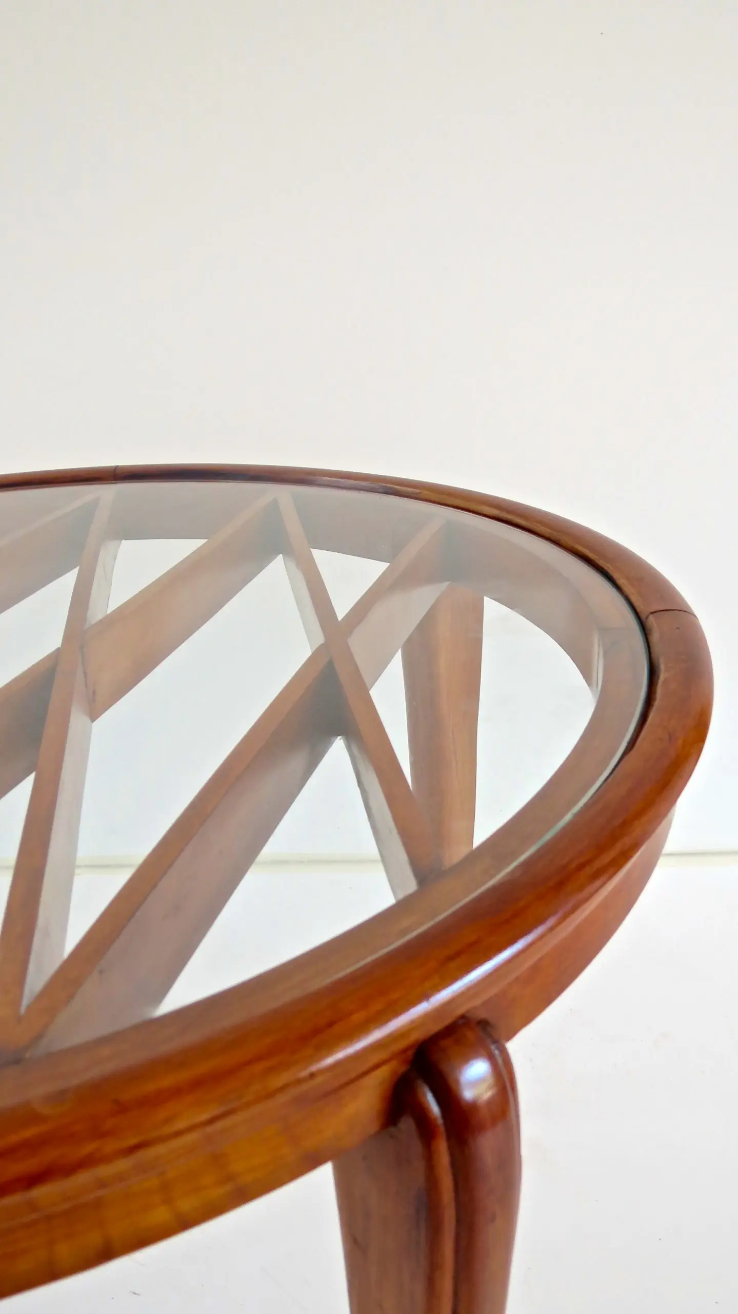 Grid Pattern Walnut Coffee Table Style Gio Ponti, 1940 — photo 7