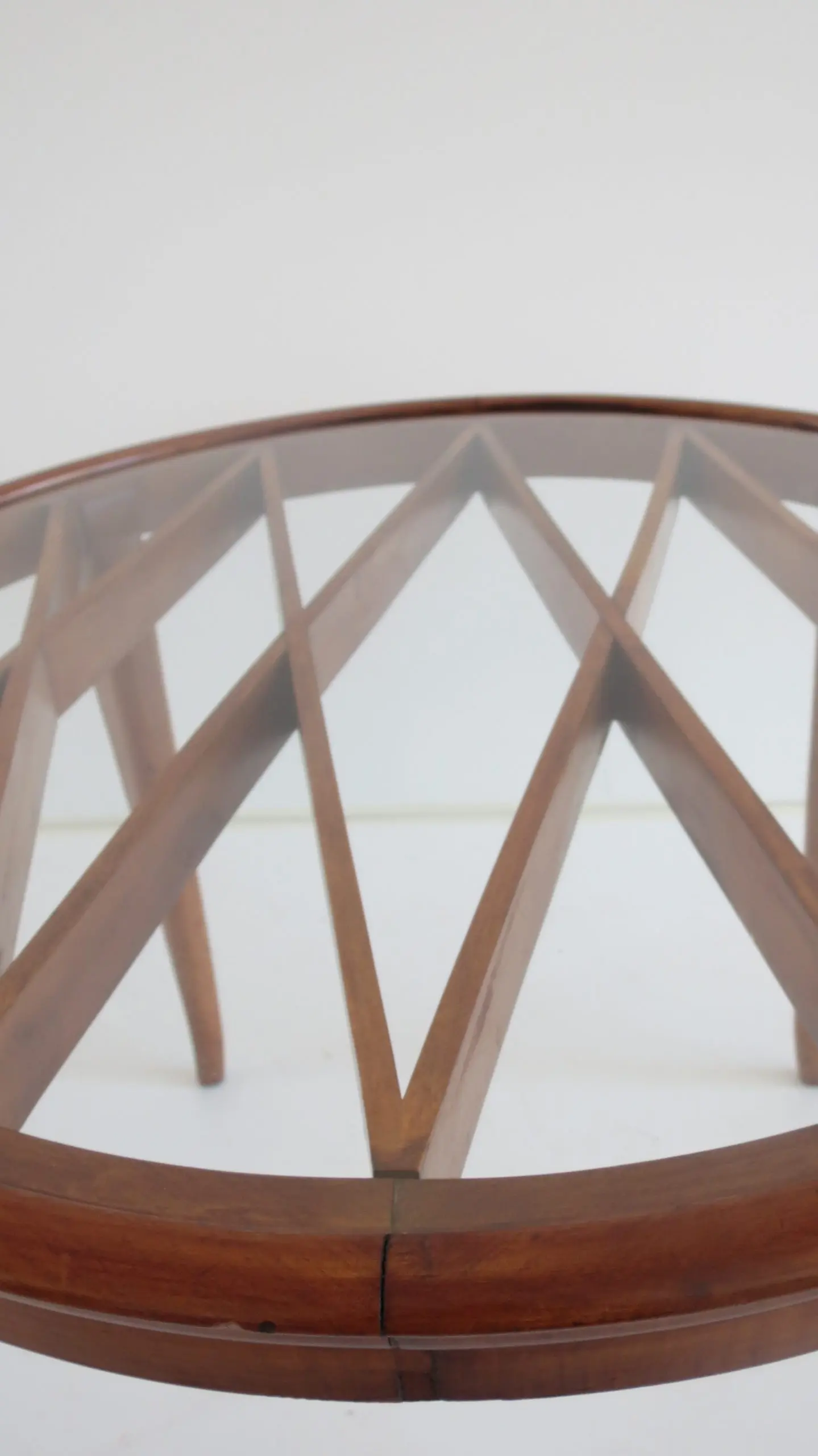 Grid Pattern Walnut Coffee Table Style Gio Ponti, 1940 — photo 6