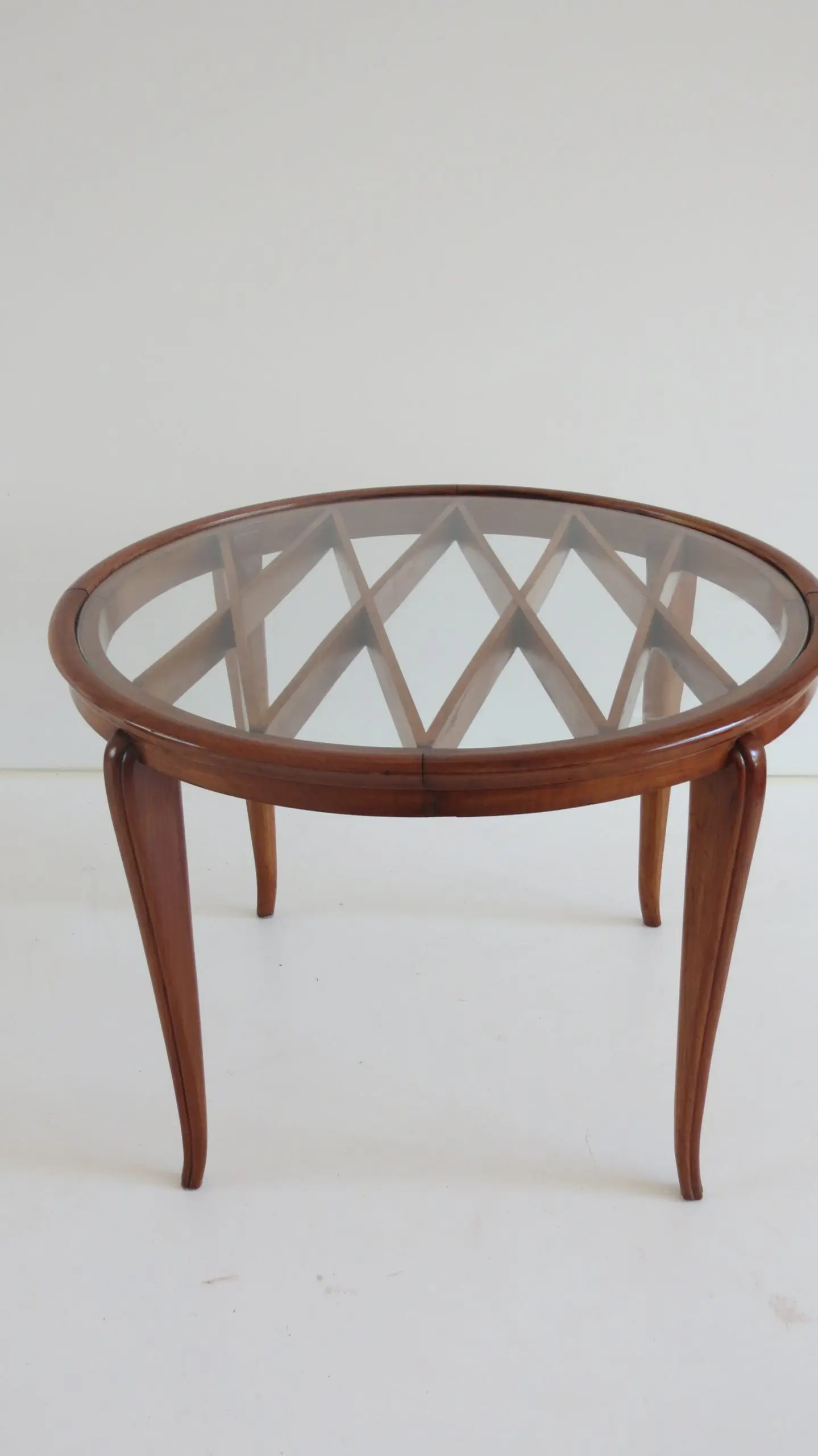 Grid Pattern Walnut Coffee Table Style Gio Ponti, 1940 — photo 5