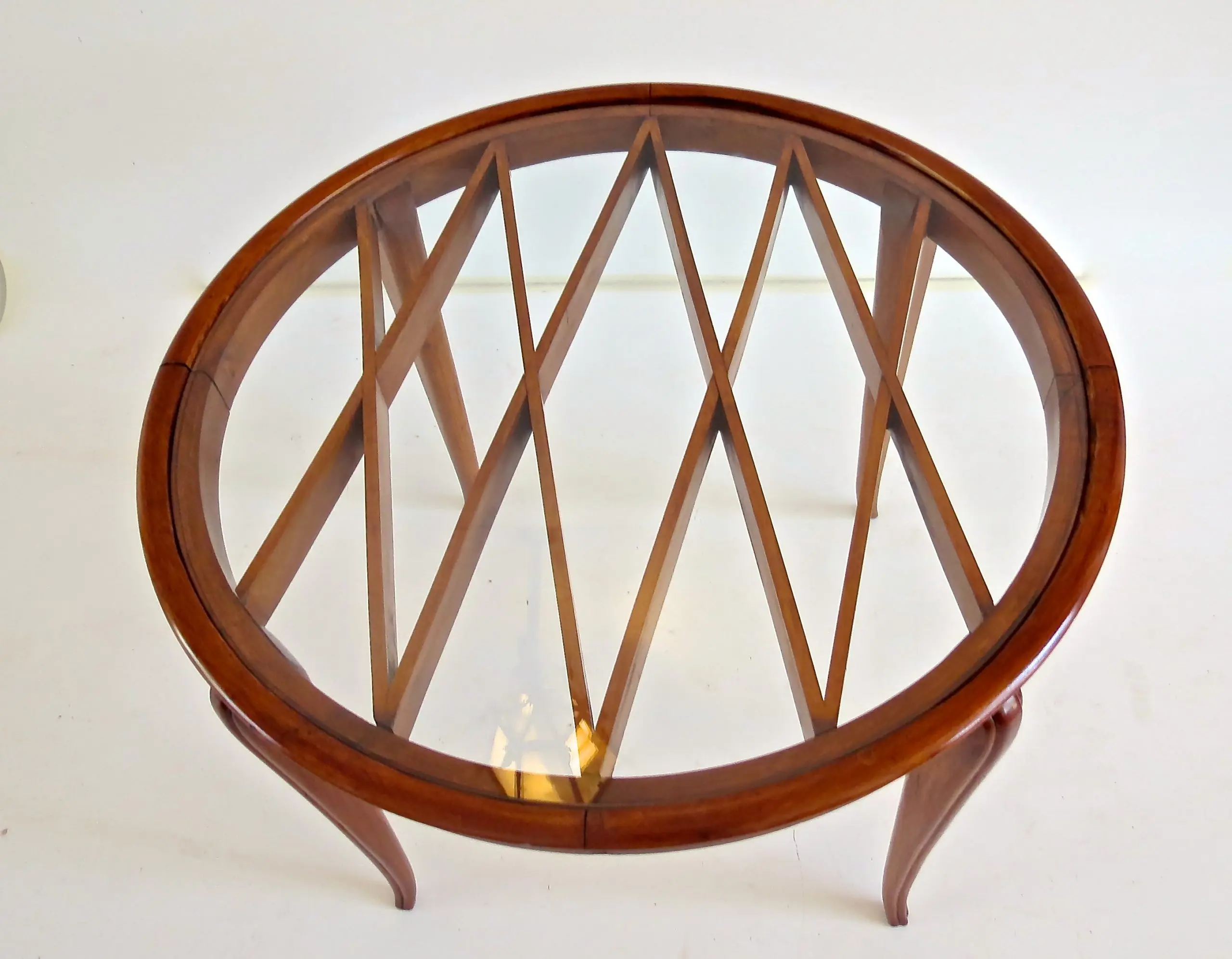 Grid Pattern Walnut Coffee Table Style Gio Ponti, 1940 — photo 4
