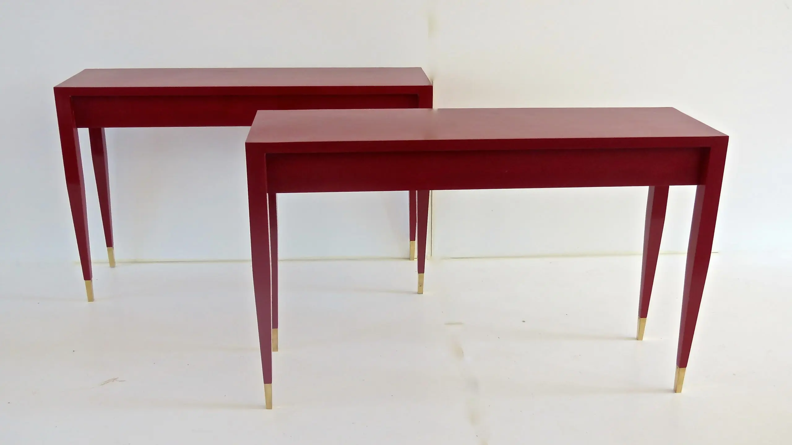 Gio Ponti Pair of Red Laquered Console from Hotel PdP, Roma, 1964 — photo 18